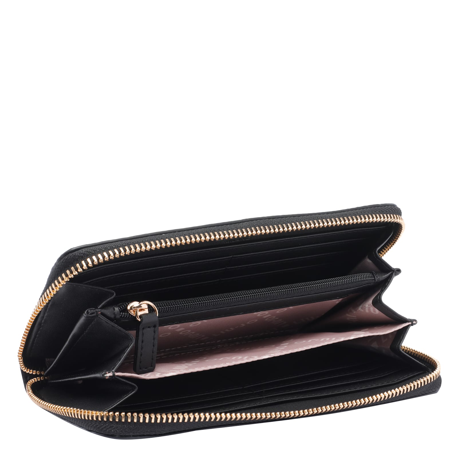 Liu •jo Textured Wallet Gold-tone Hardware In Black