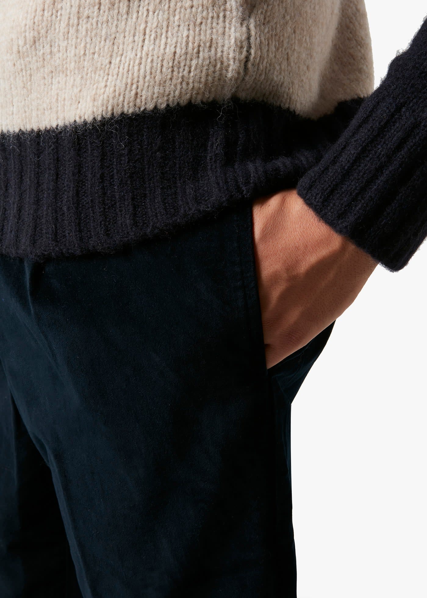 Doppiaa Aamedeus Cotton Moleskin Trousers In Black