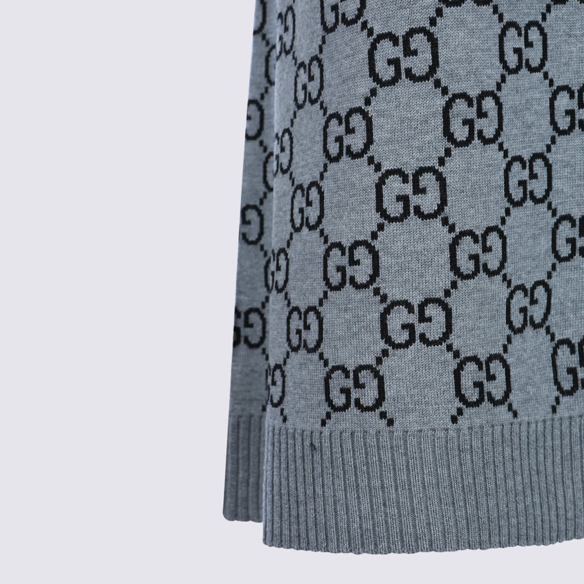 Gucci Grey And Blue Wool Mini Dress In Multi