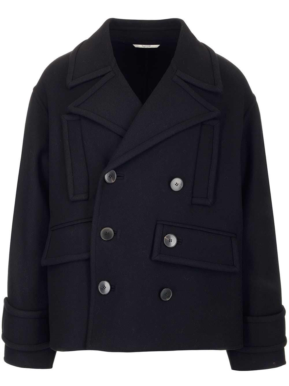 Valentino Double-breasted Tailored Peacoat