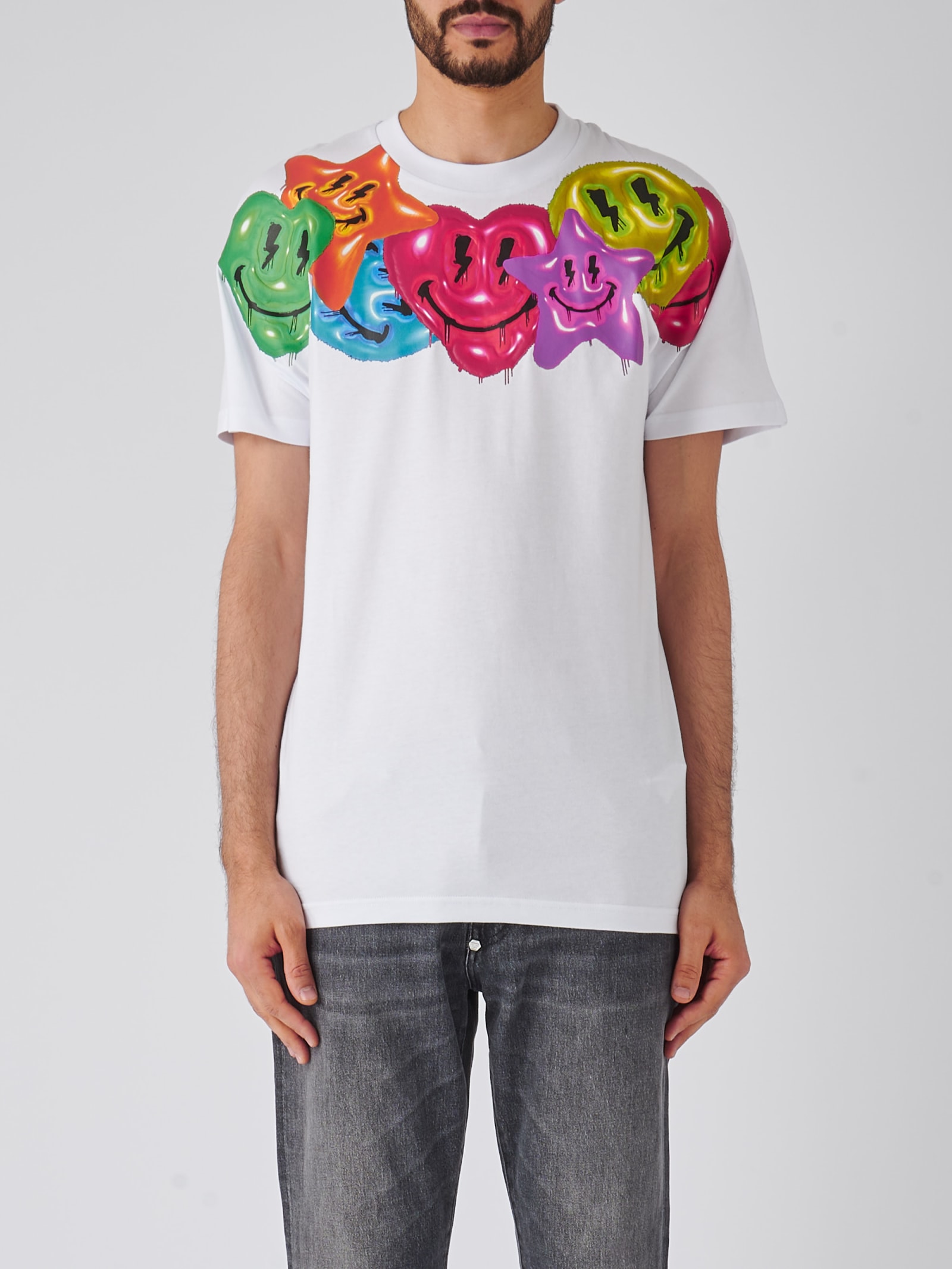 Philipp Plein T-shirt Round Neck Ss T-shirt In Bianco