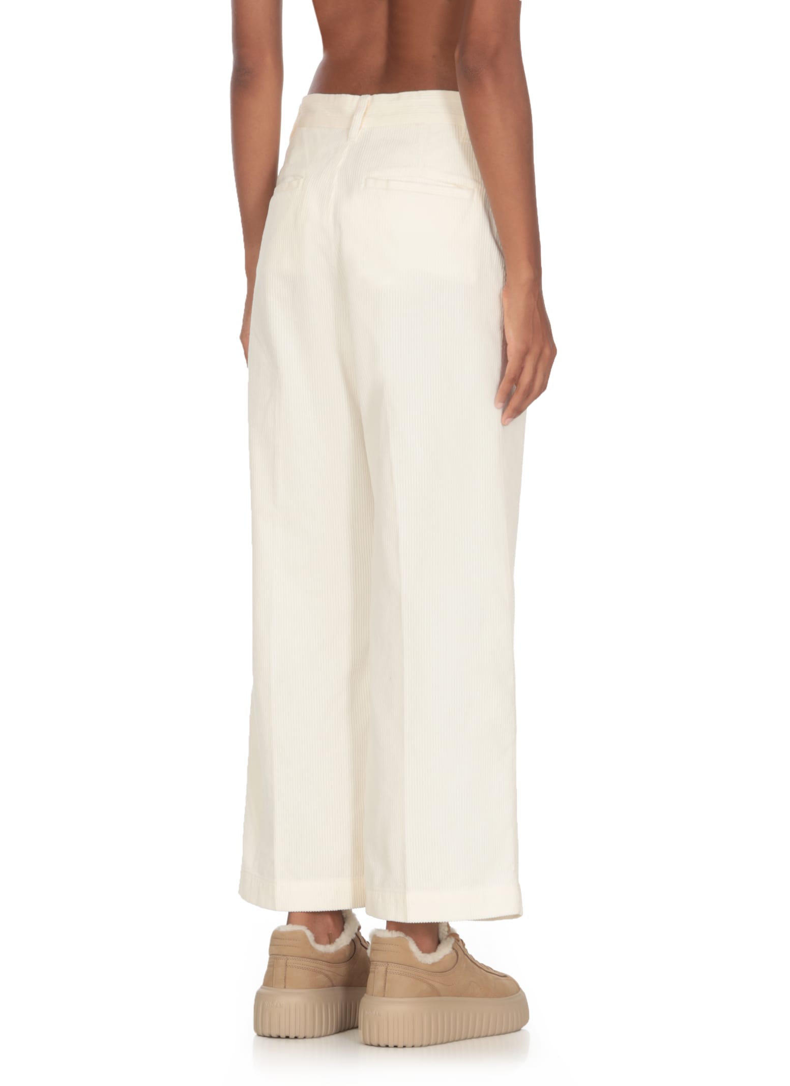 Shop Ralph Lauren Corduroy Pants In Ivory