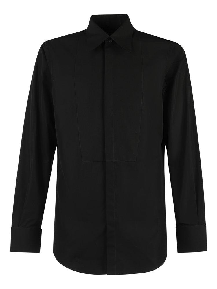 Pointed-collar Conceal Fastened Shirt