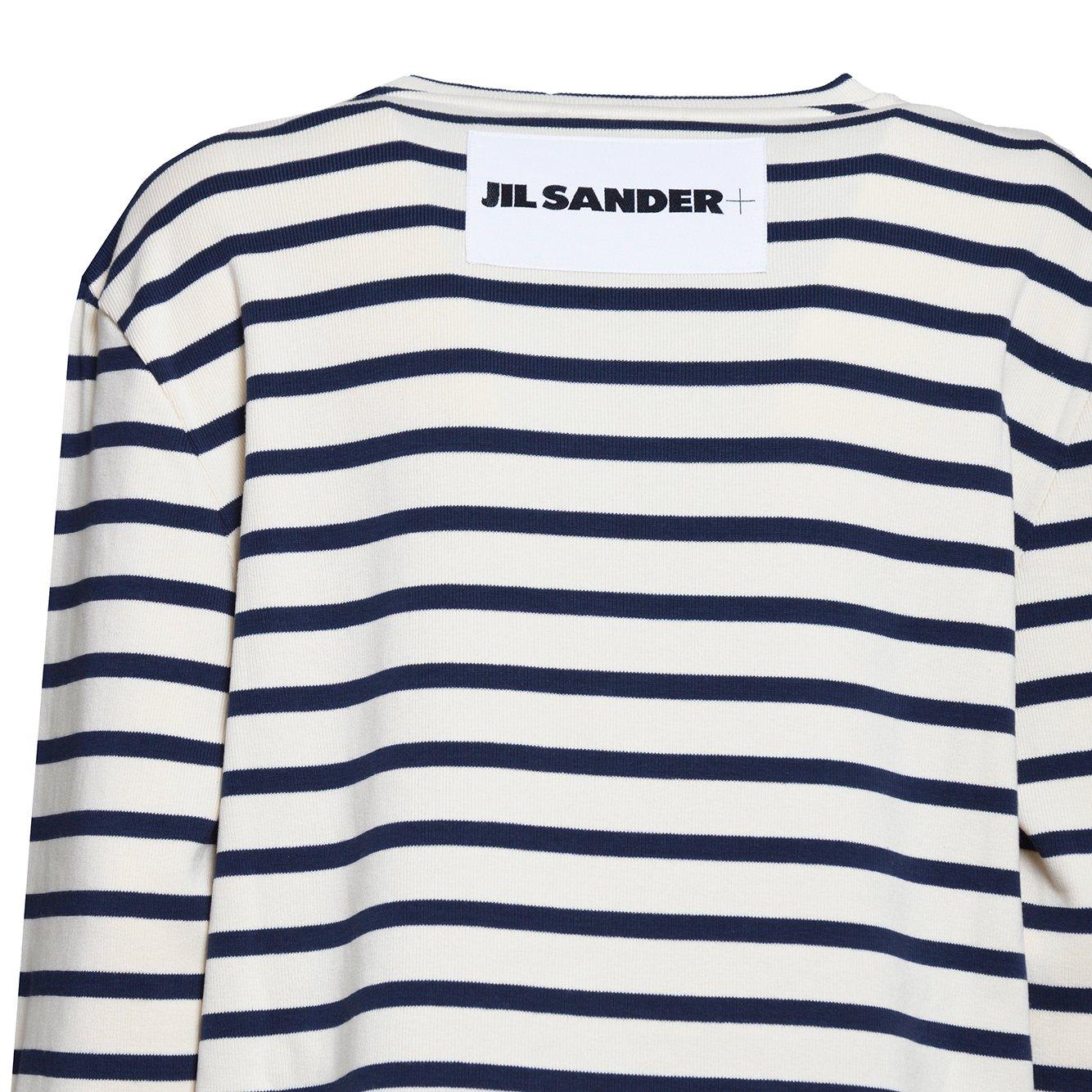 Shop Jil Sander + Striped Crewneck Sweatshirt