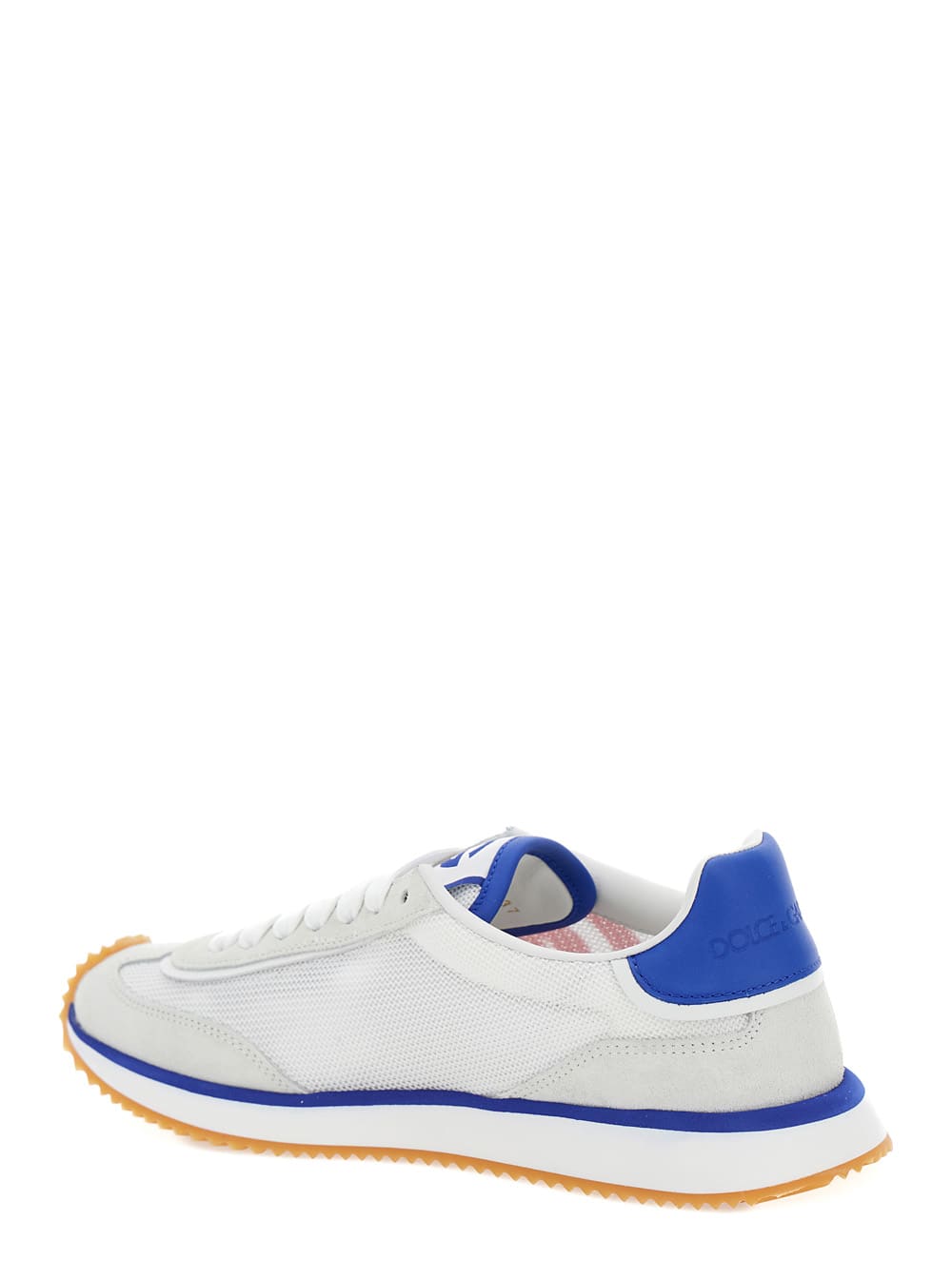 Shop Dolce & Gabbana Aria Multicolor Running Sneakers With Logo Detail In Suede And Tech Fabric Woman In White