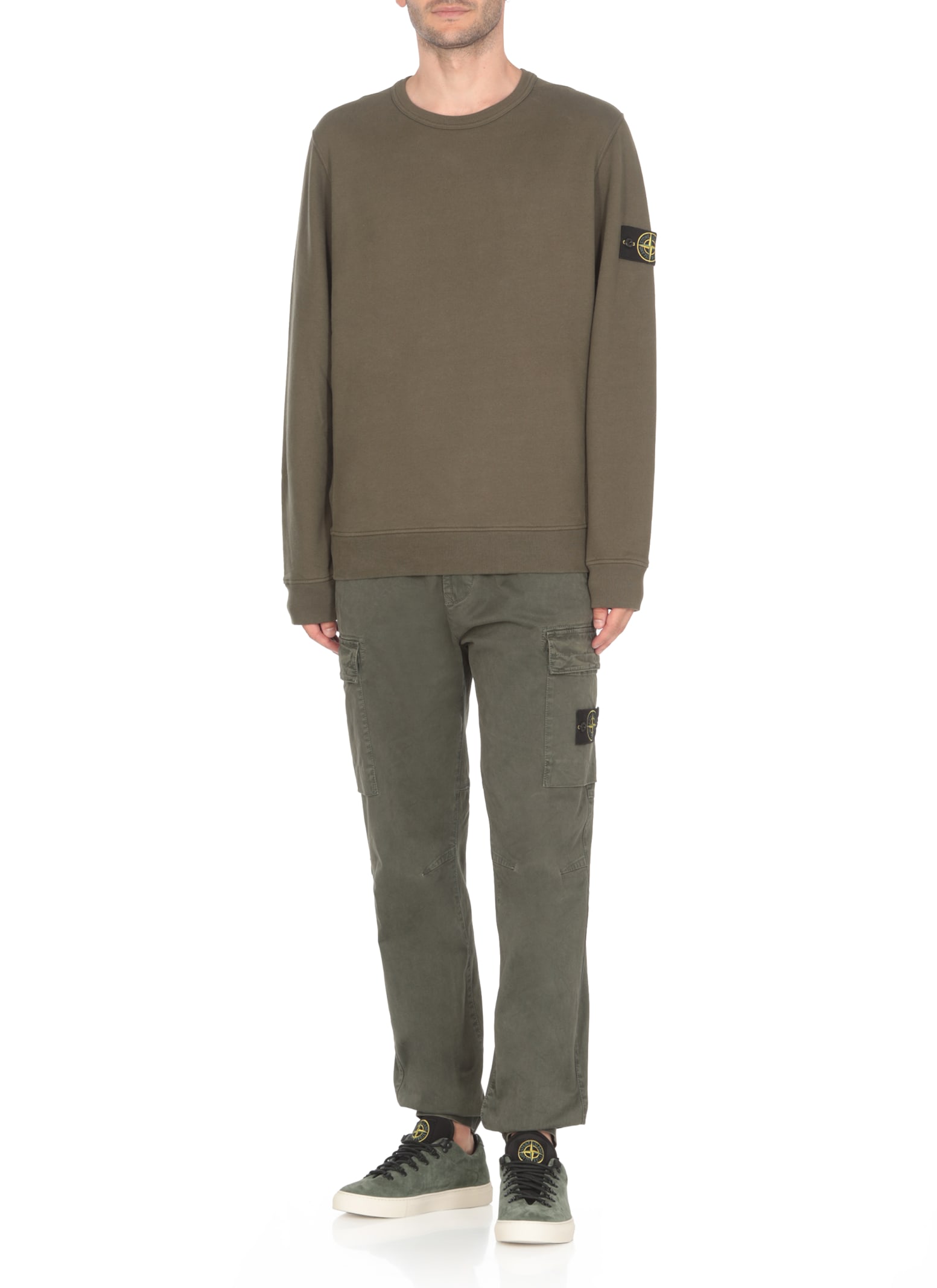 Shop Stone Island Sweatshirt With Logo In Green