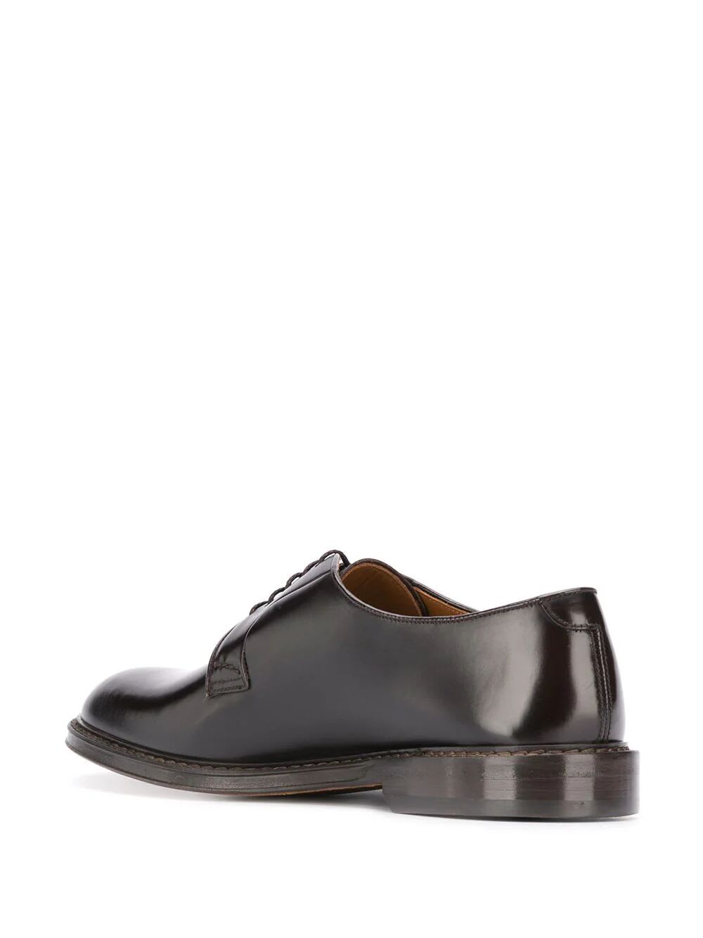 Doucal's Almond Toe Lace-up Derby Shoes In Ebony