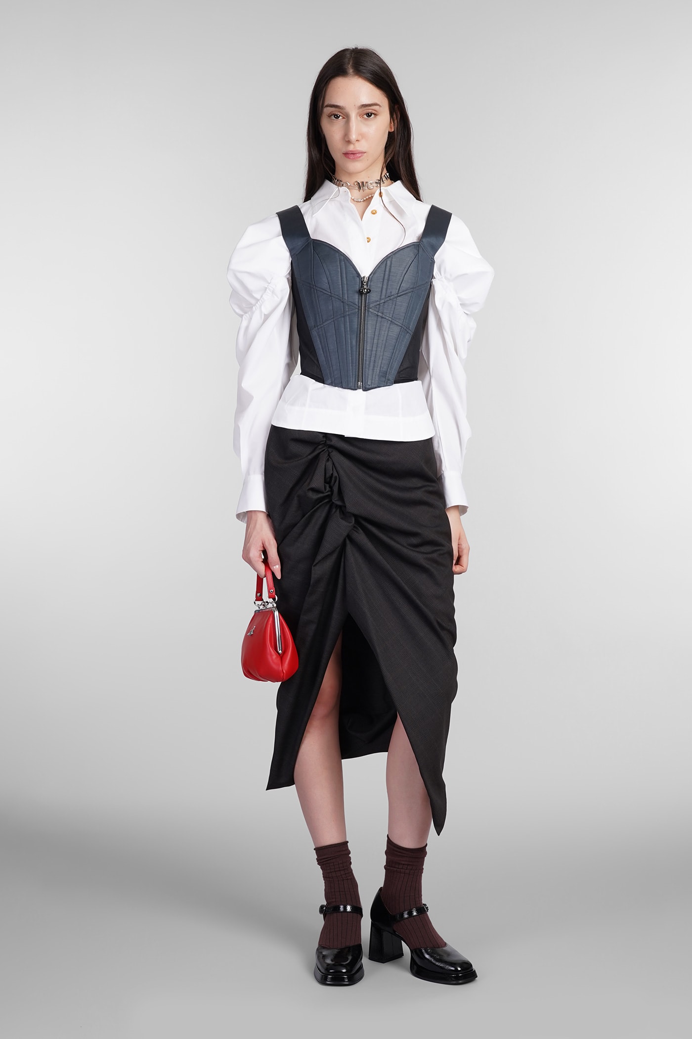 VIVIENNE WESTWOOD SKIRT IN BROWN WOOL 