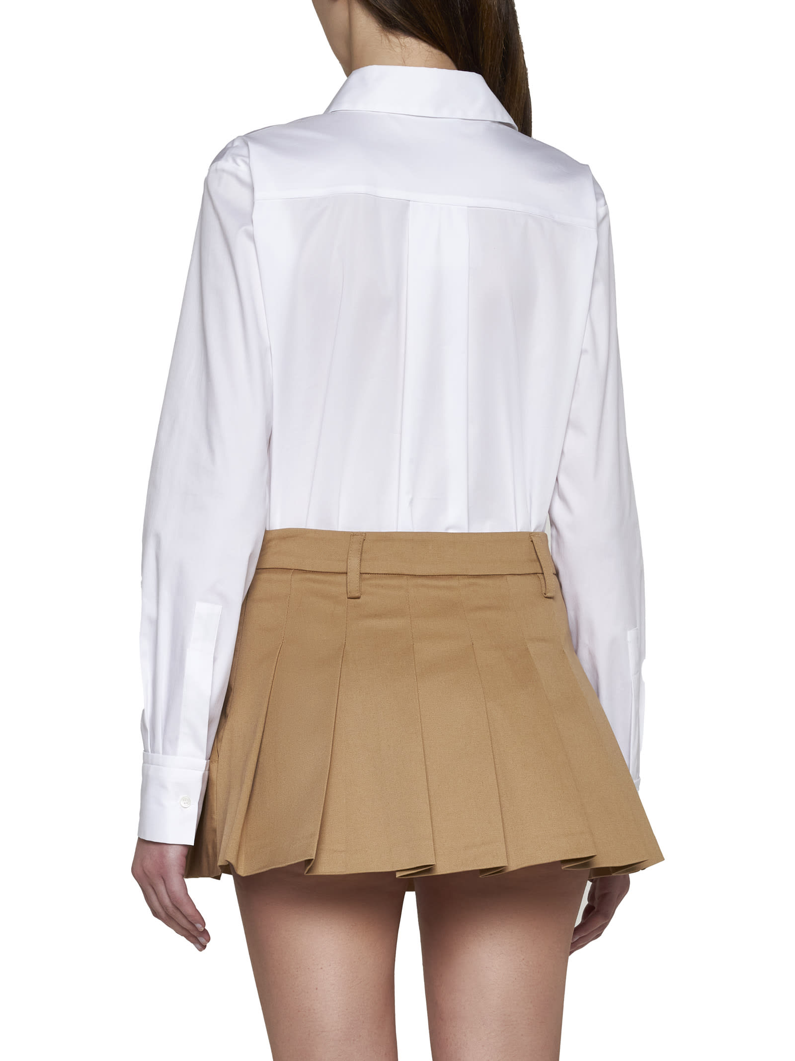 Shop Blanca Vita Skirt In Leather Brown