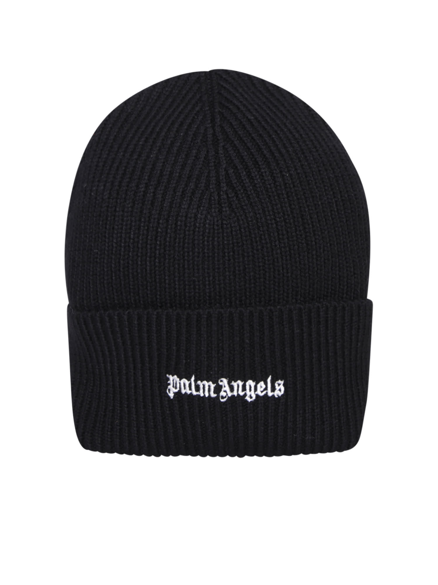 Shop Palm Angels Logo Black Beanie