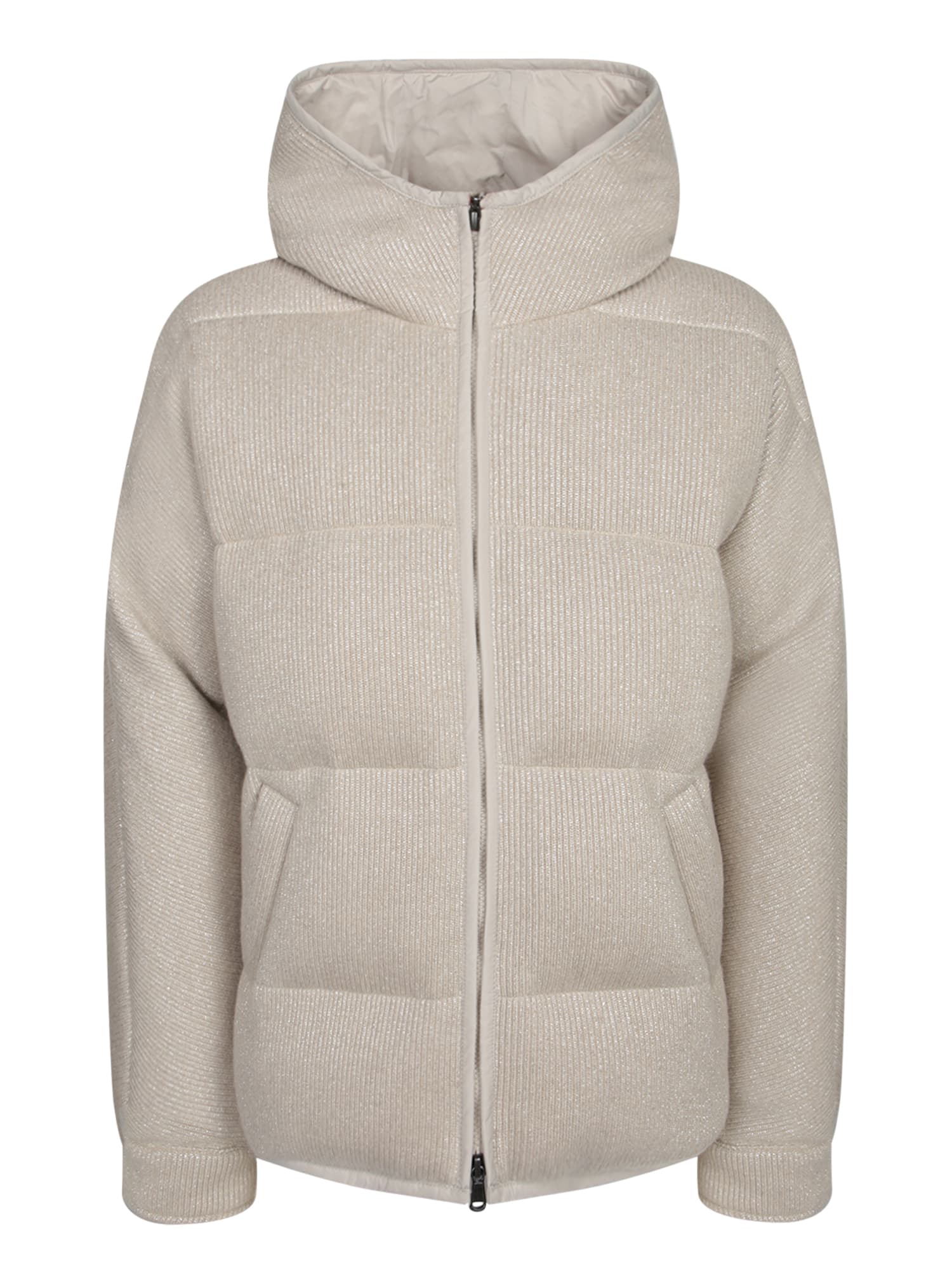 Brunello Cucinelli Long-sleeved Cotton Jacket In Gray