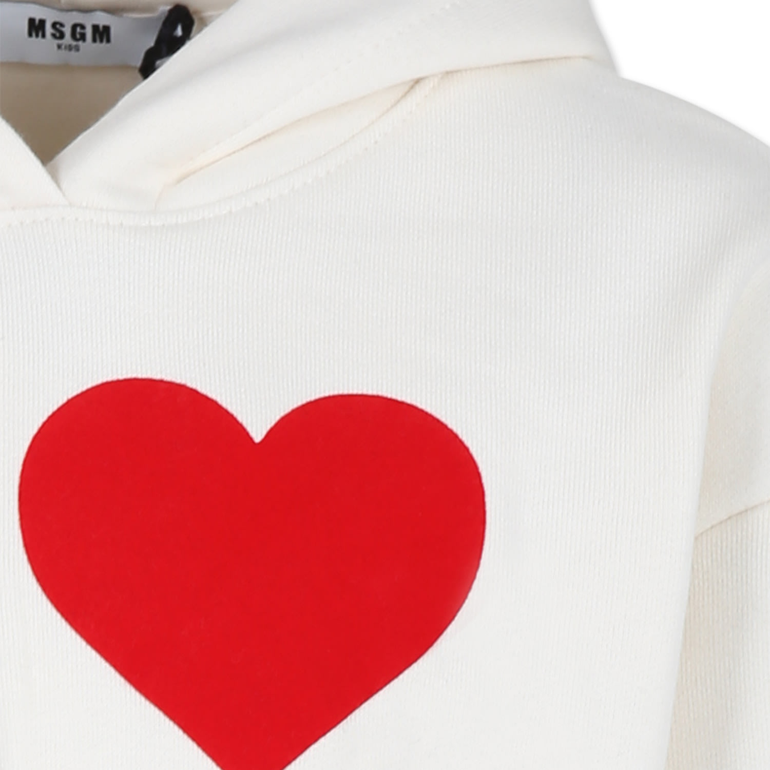 Msgm Ivory Dress For Girl With Logo In Ivory