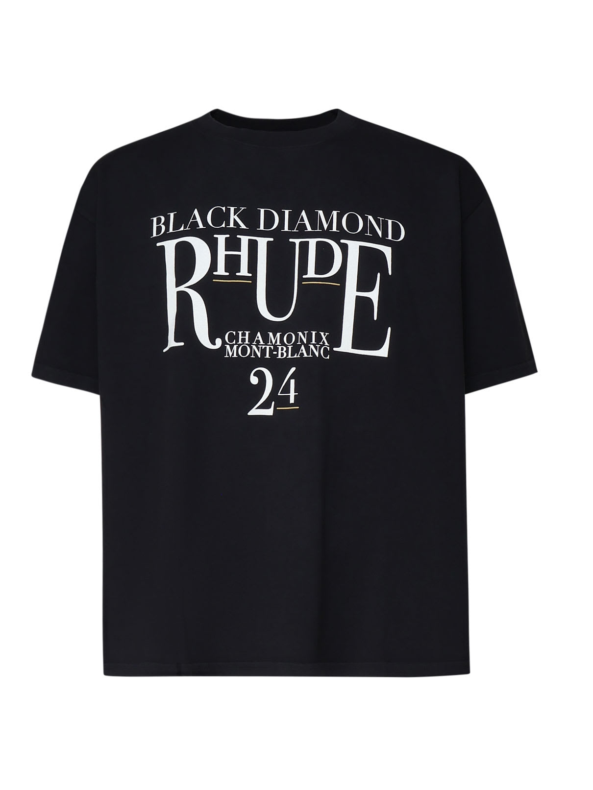 Shop Rhude Diamond T-shirt In Cotton In Black