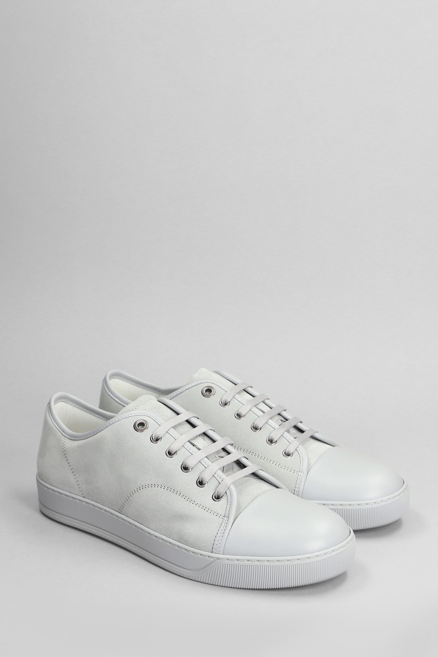 Shop Lanvin Dbb1 Sneakers In Grey Suede