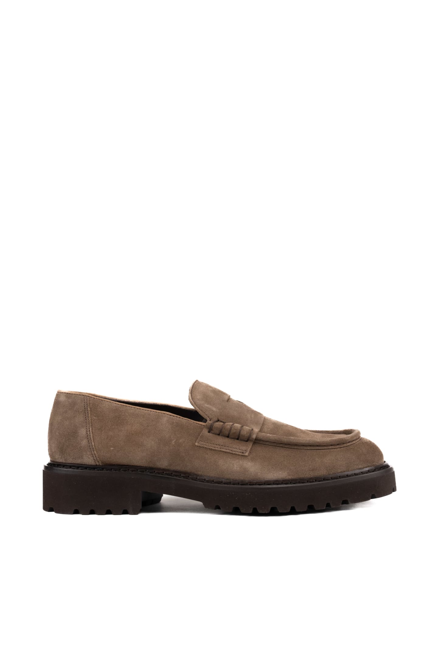 Shop Doucal's Suede Moccasins In Visone Cacao+f.do T.moro