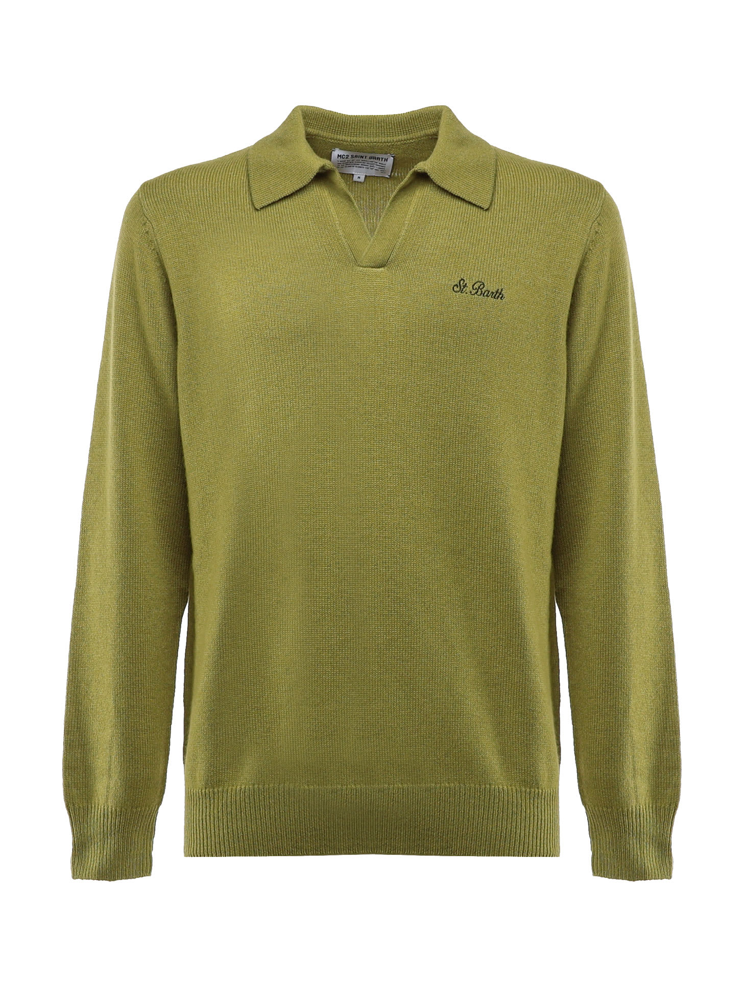Mc2 Saint Barth Long-sleeved Polo Shirt In Pistachio