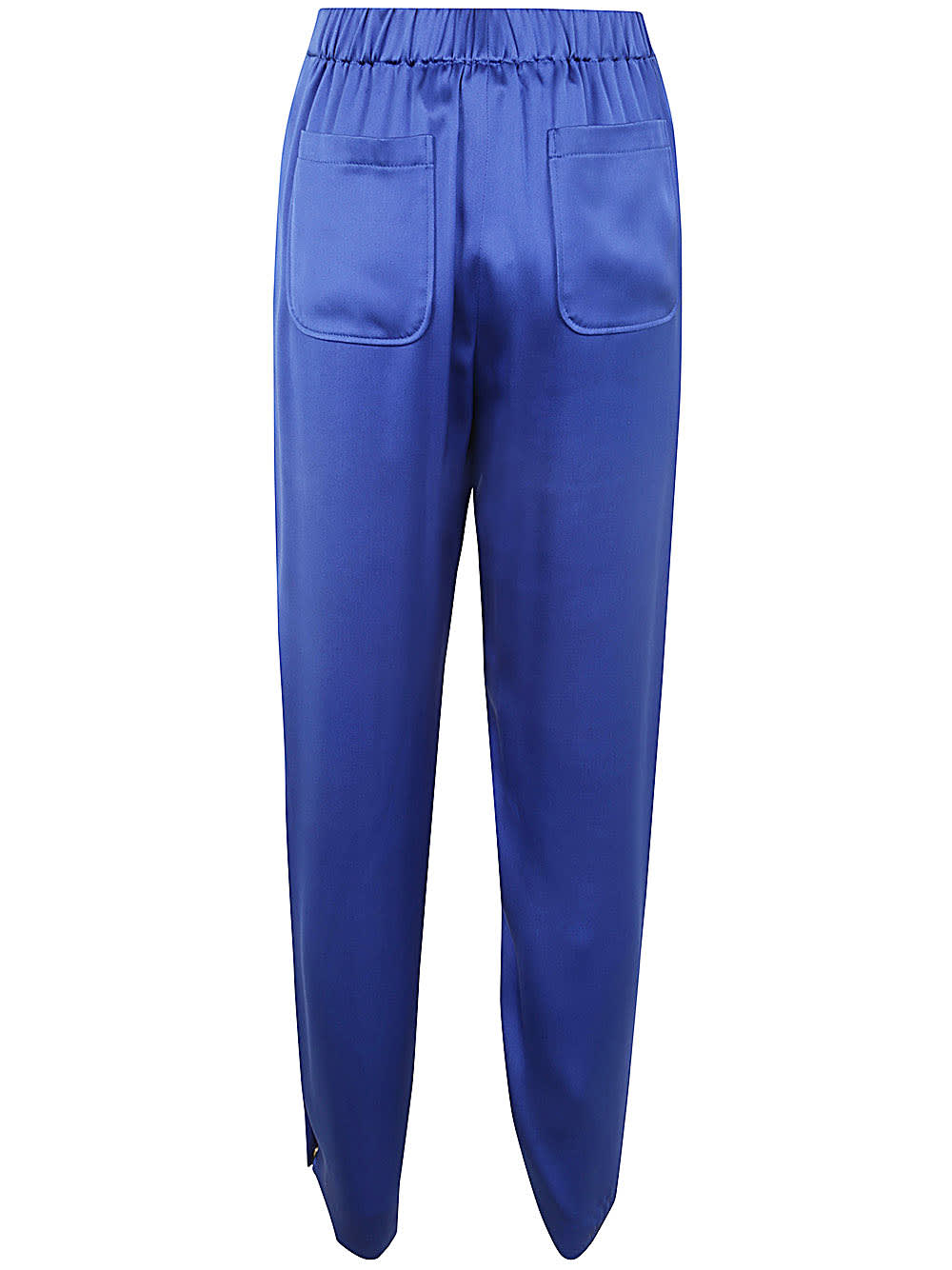 Shop Giorgio Armani Elastic Waist Pants With Button On Bottom In Ubpa Bluette