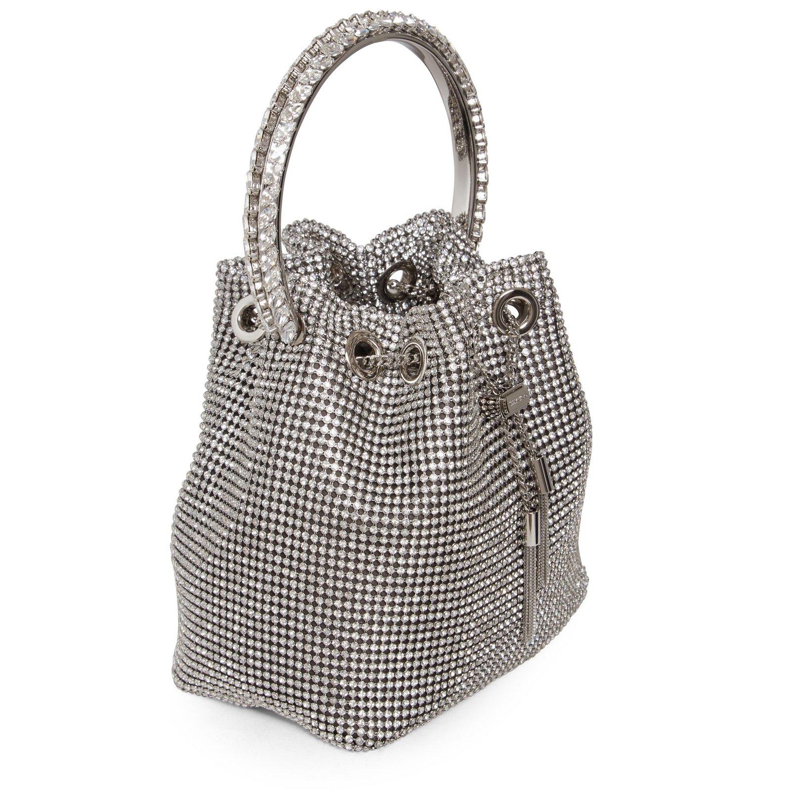 Shop Jimmy Choo Bon Bon Bucket Bag In Argento