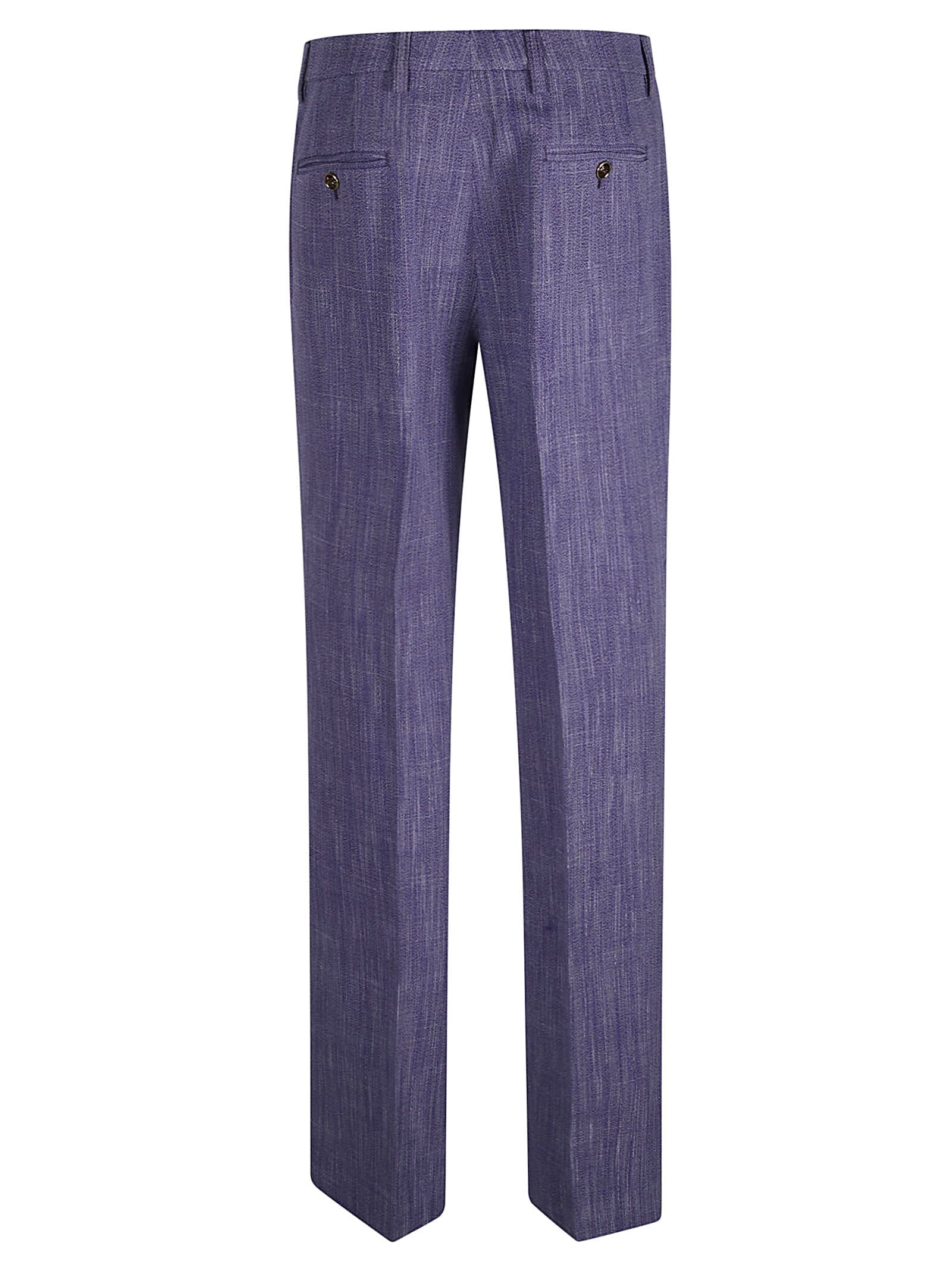 Shop Etro Wrap Waist Trousers In Violet