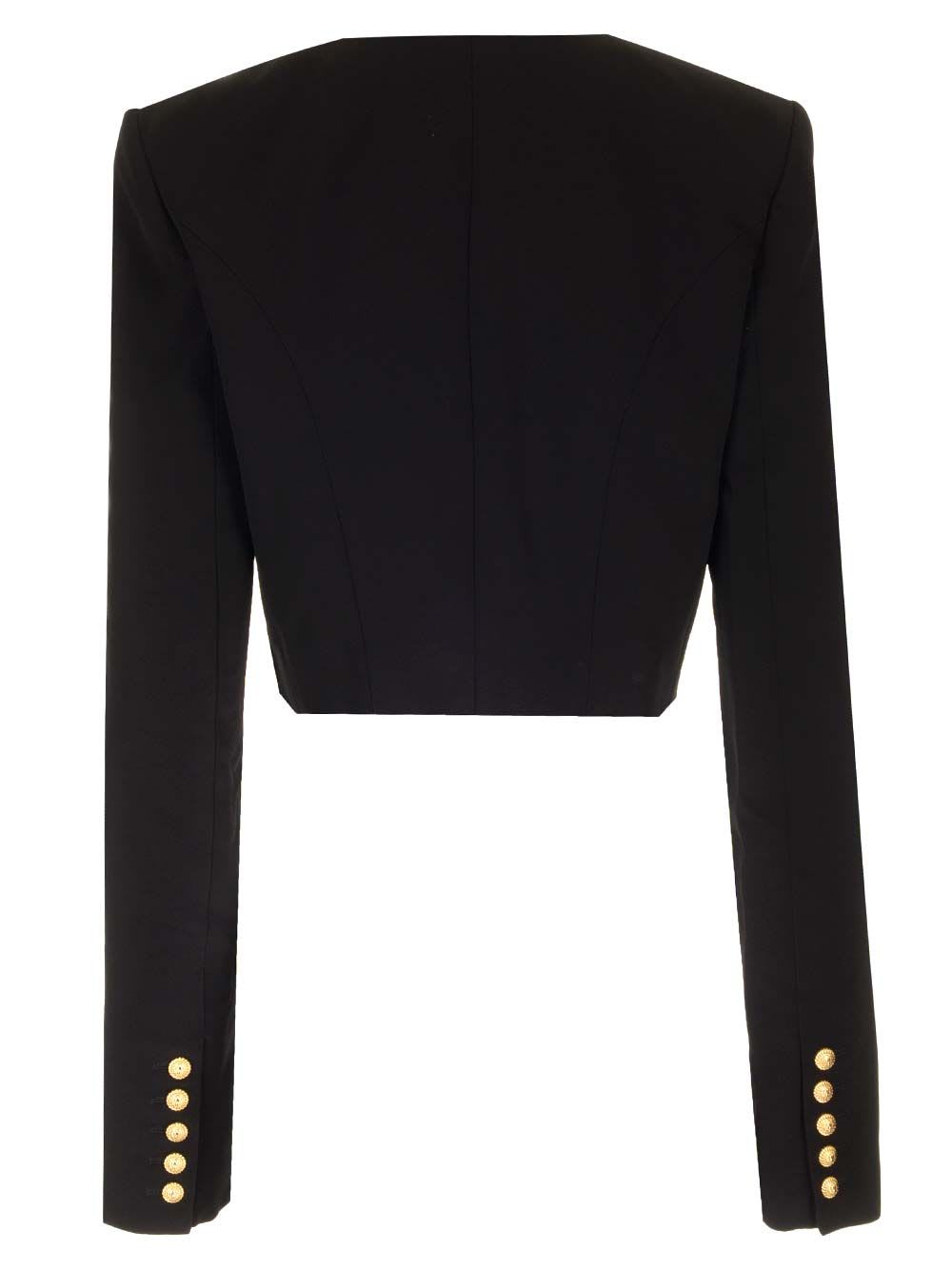 Shop Balmain Spencer In Two-tone Crêpe In Black