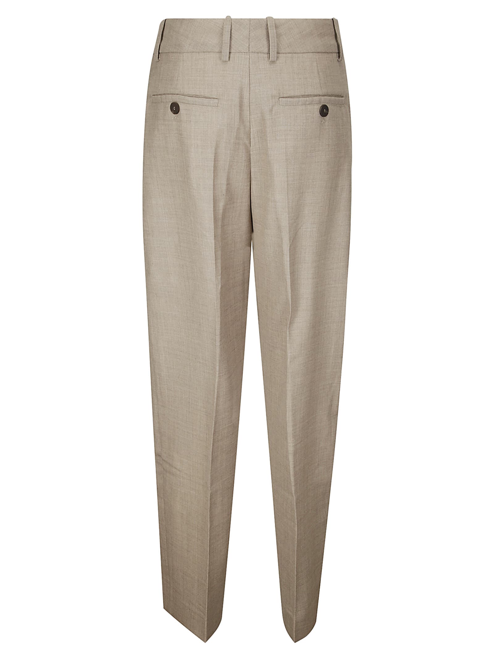 Shop Studio Nicholson Pants - Double Pleat Pant In Straw Melange