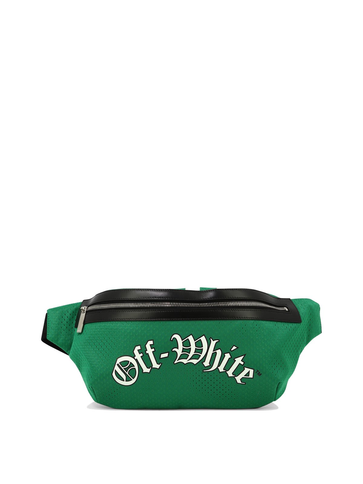 Shop Off-white Core Logo Printed Mesh Belt Bag In Green