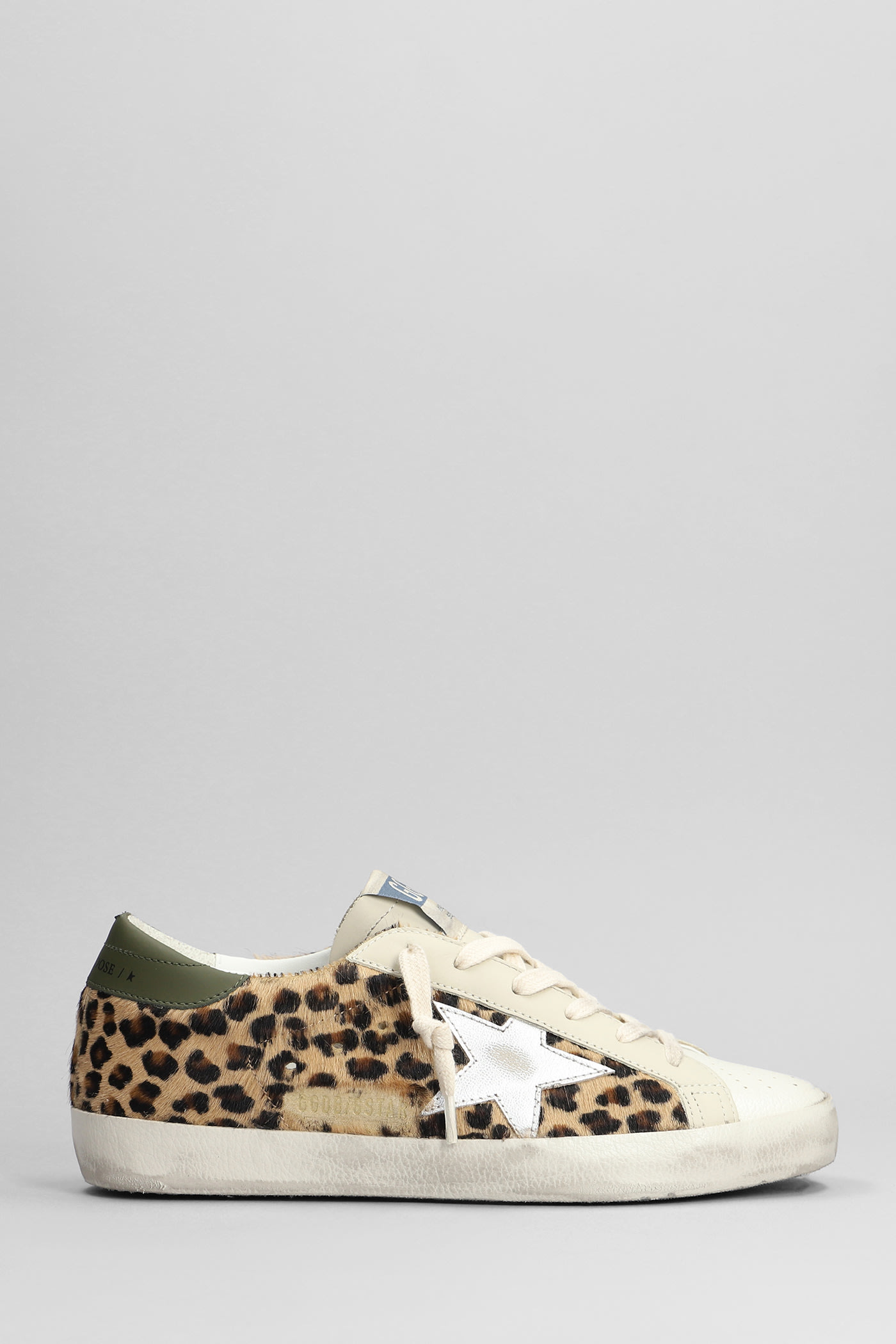 Golden Goose Soul-star Distressed Leather-trimmed Leopard-print Calf Hair Sneakers In Beige Brown Black Silver Olive
