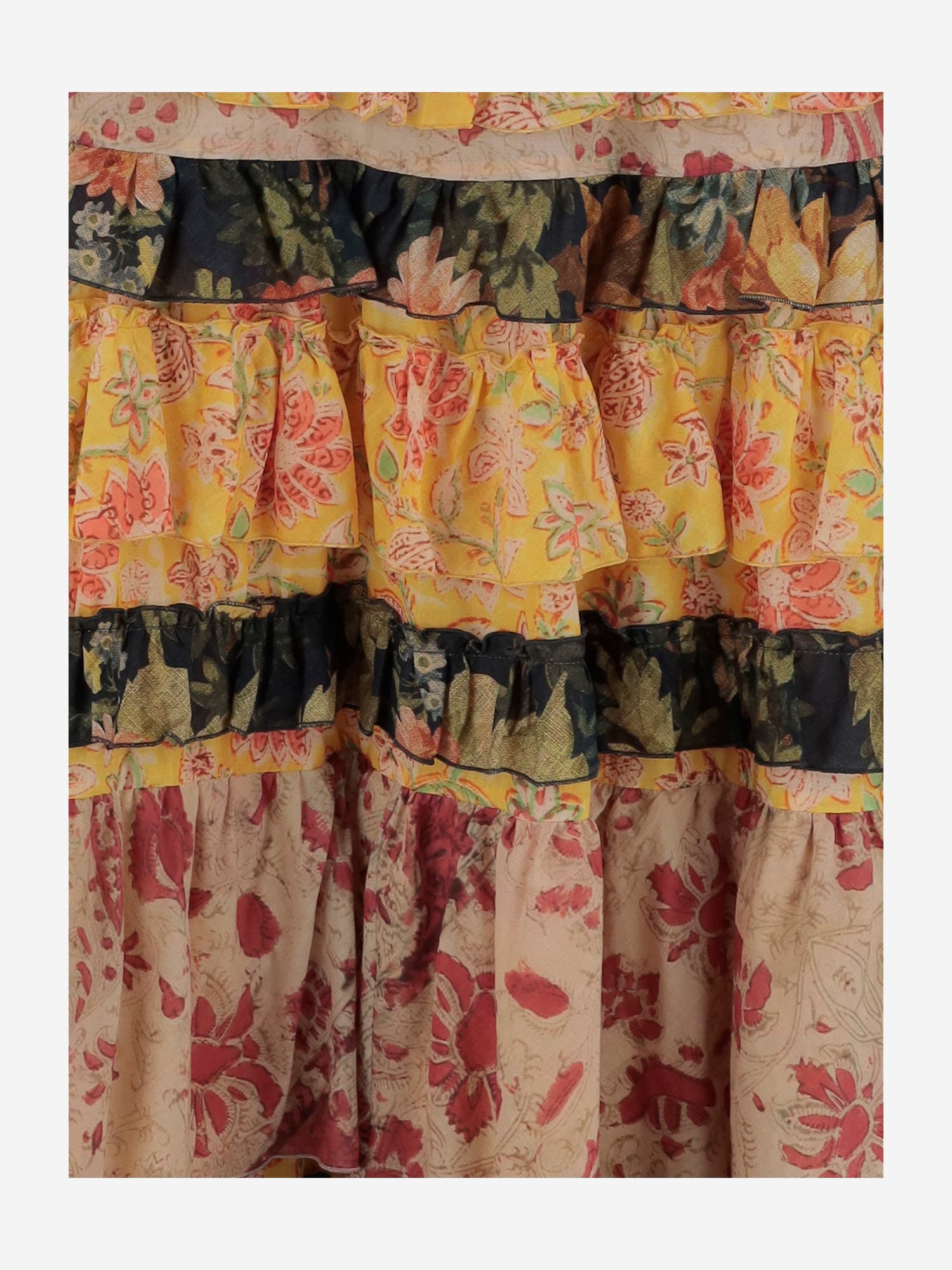 Valentino Multicolor Apres Lhiver Tiered Skirt In Multi