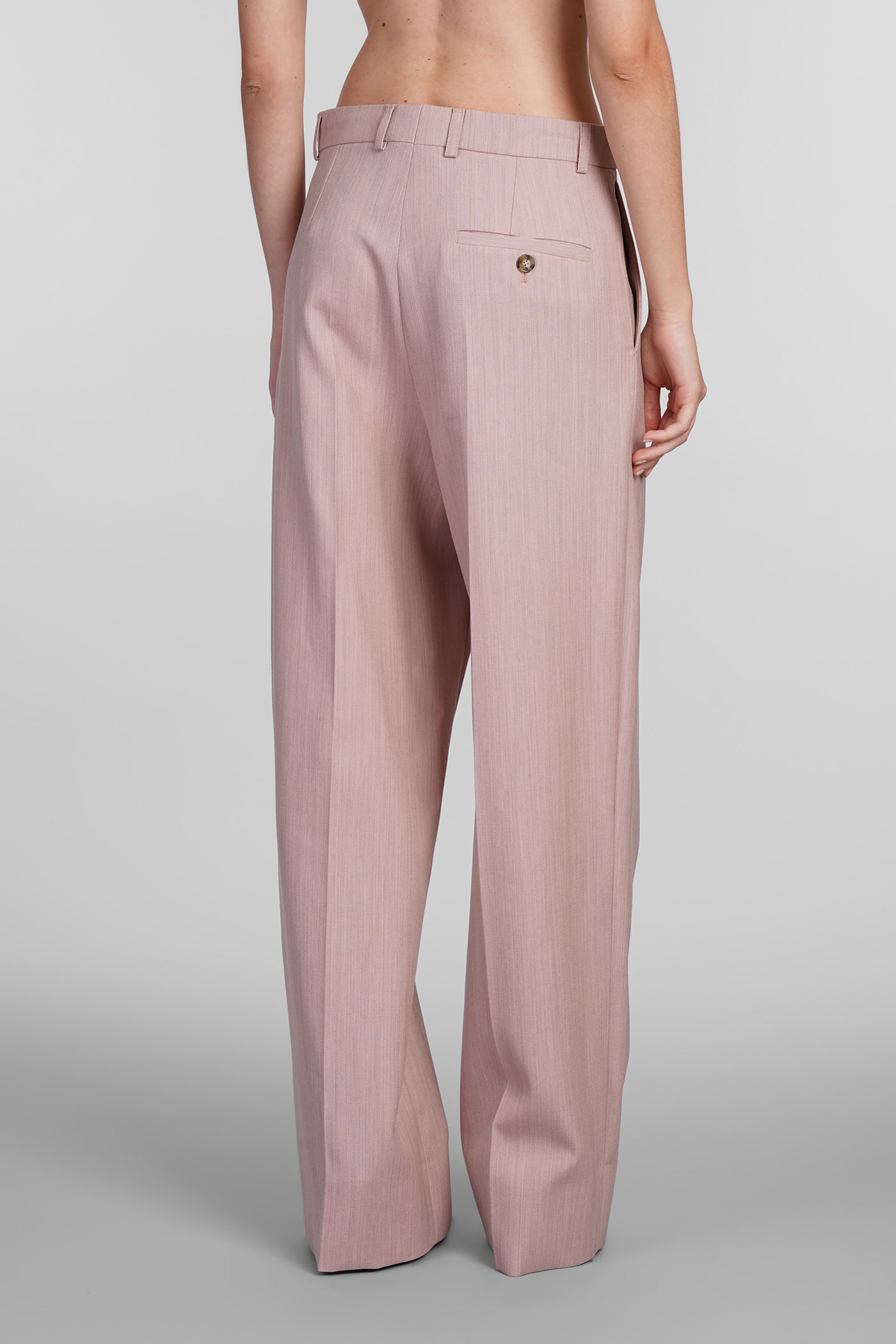 Shop Stella Mccartney Pants In Rose-pink Wool