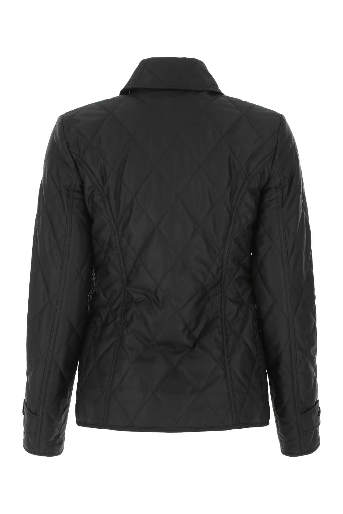 Shop Burberry Black Polyester Jacket In A1189