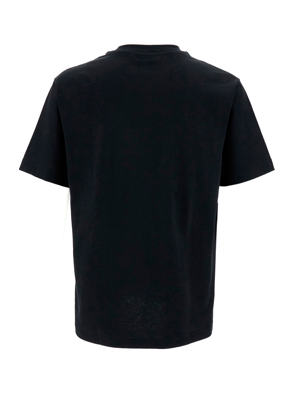 JACQUEMUS BLACK CREWNECK T-SHIRT WITH LOGO DETAIL IN COTTON MAN 