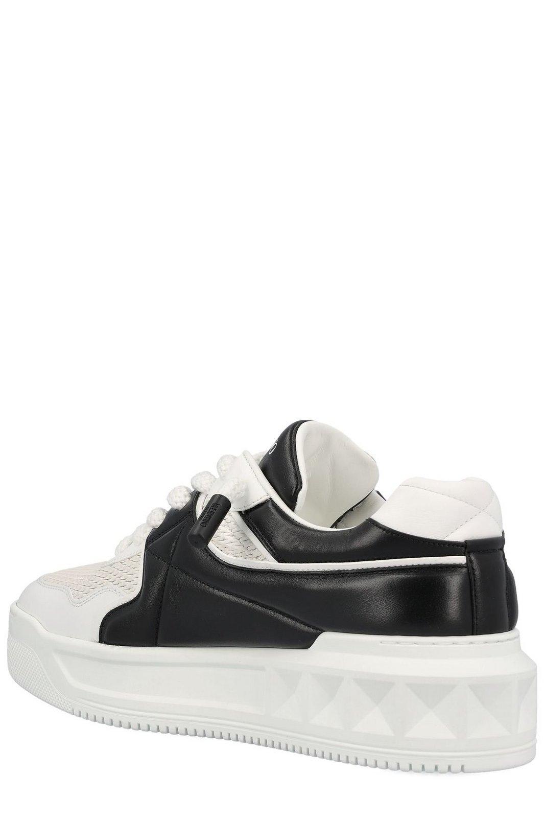 Shop Valentino Low-top Lace-up Sneakers In White