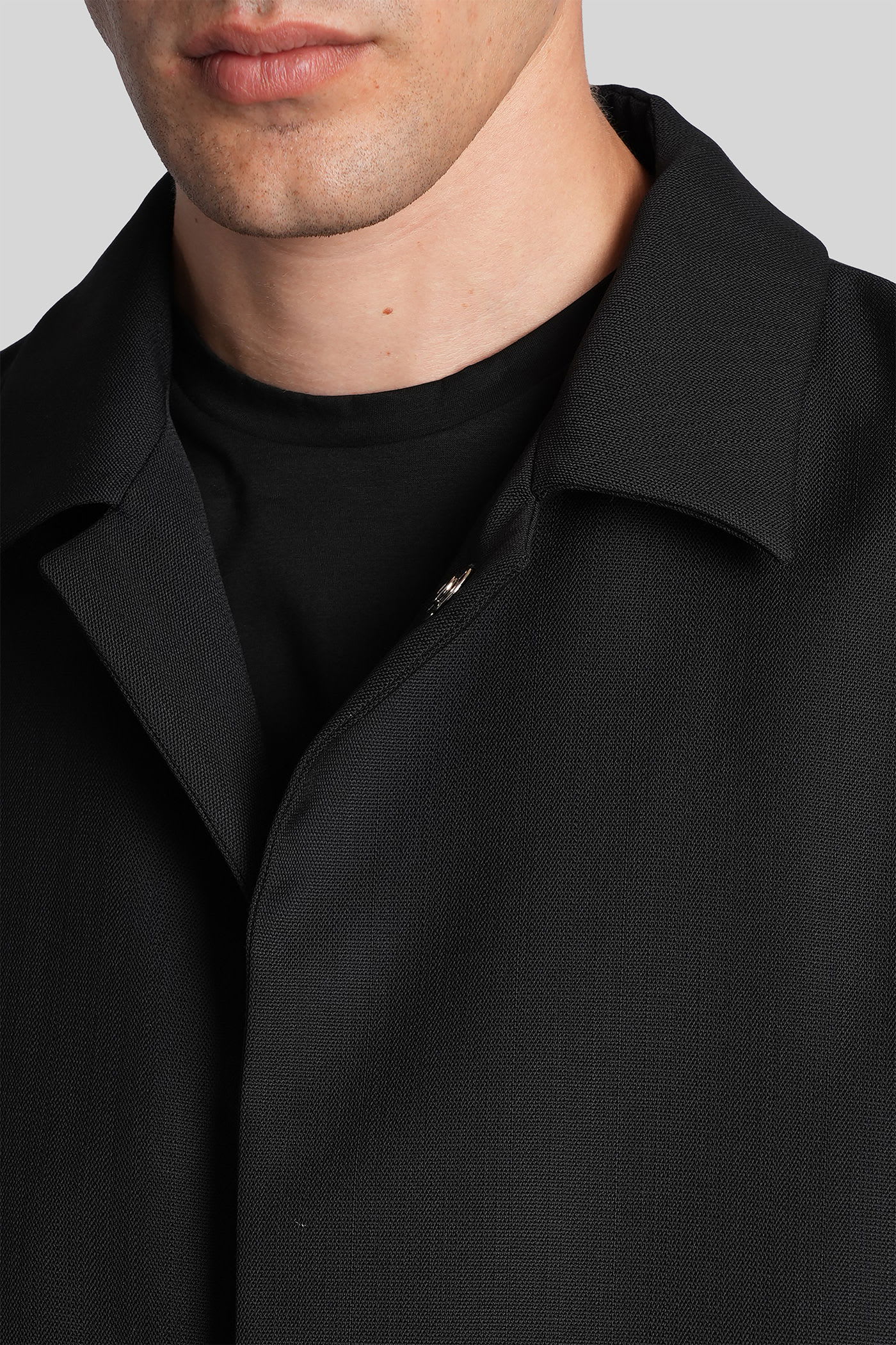Costumein Mike Shirt In Black Wool In Black