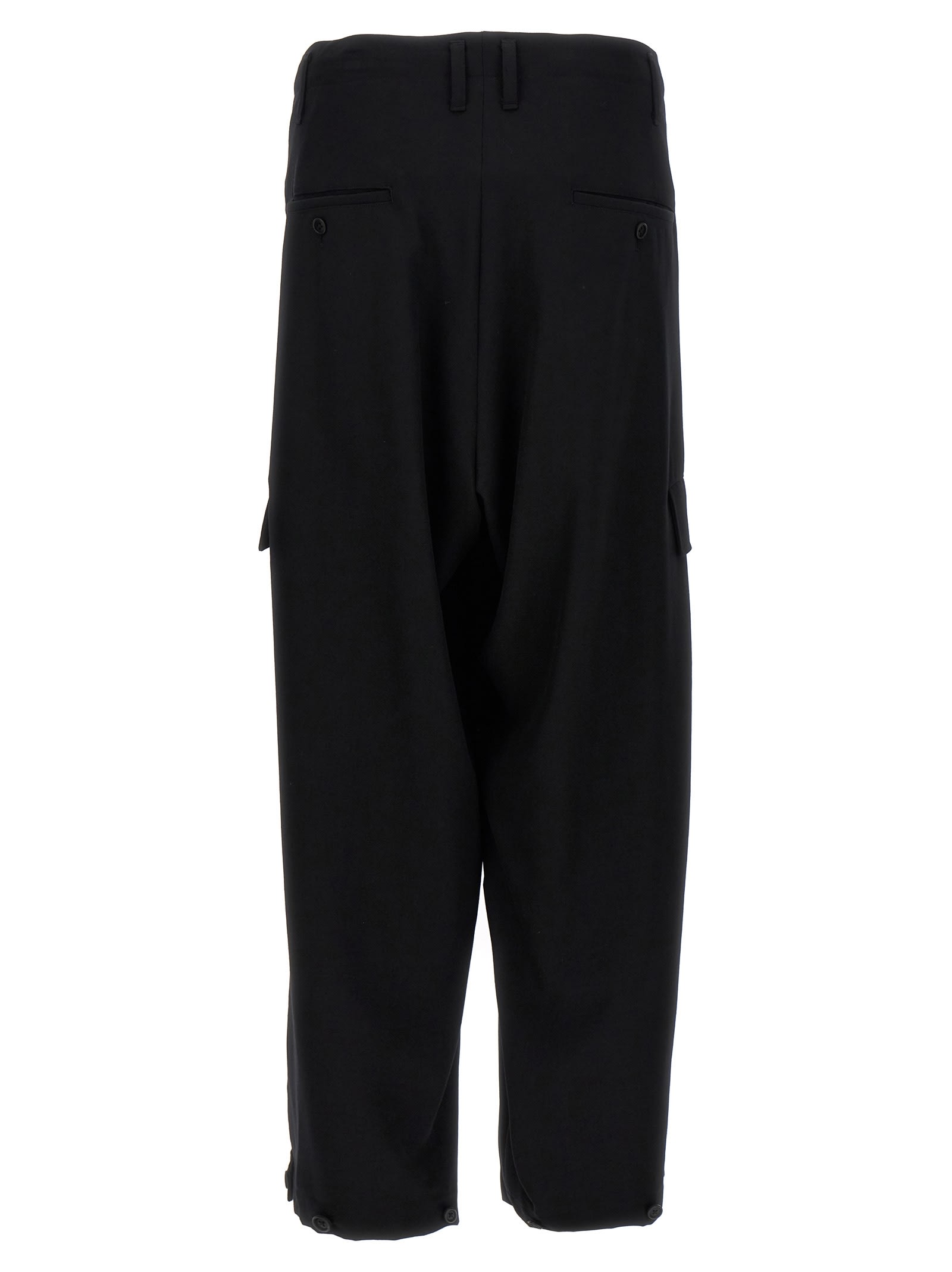 Shop Yohji Yamamoto Tab Wide P Pants In Black