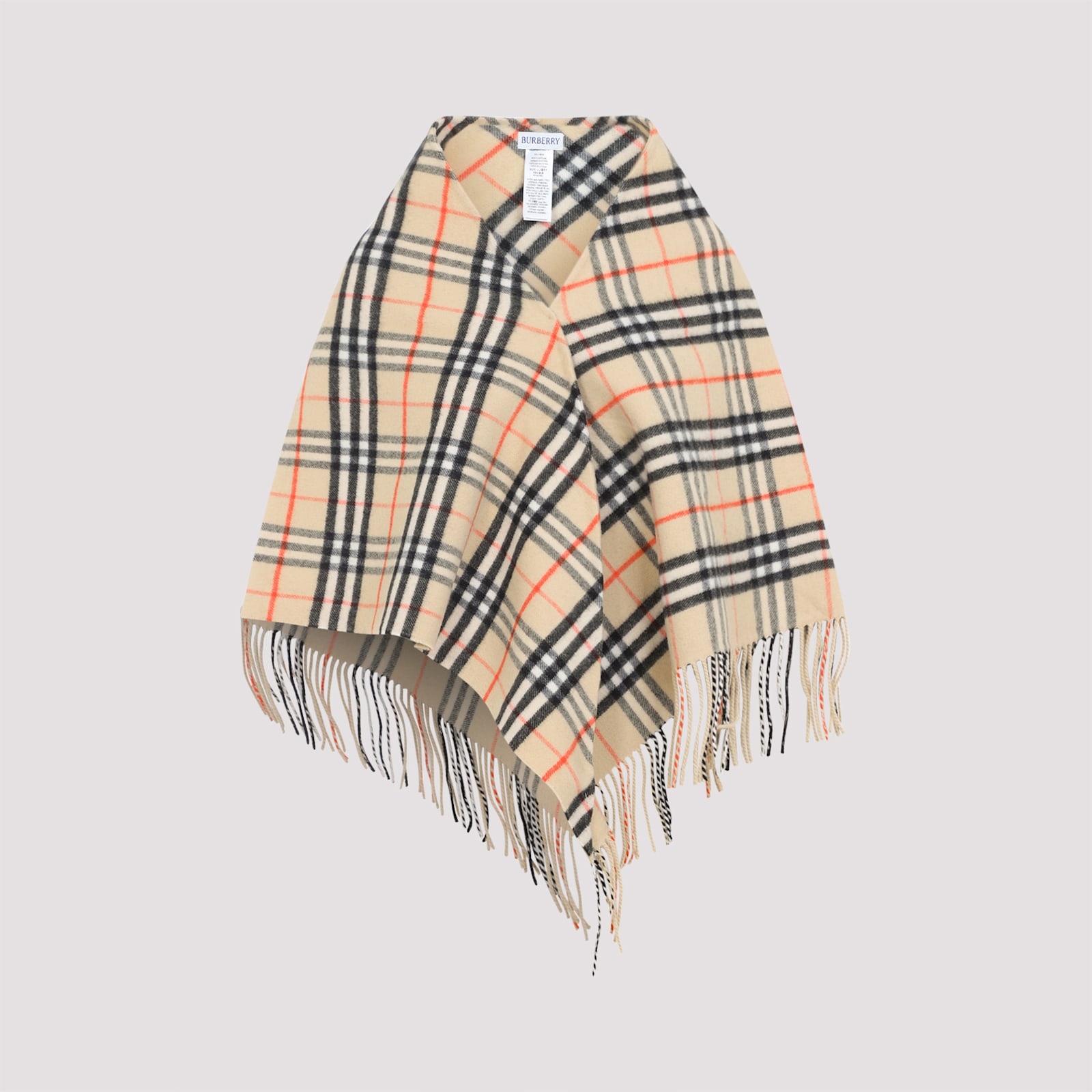 Burberry Check Bandana Scarf In Burgundy