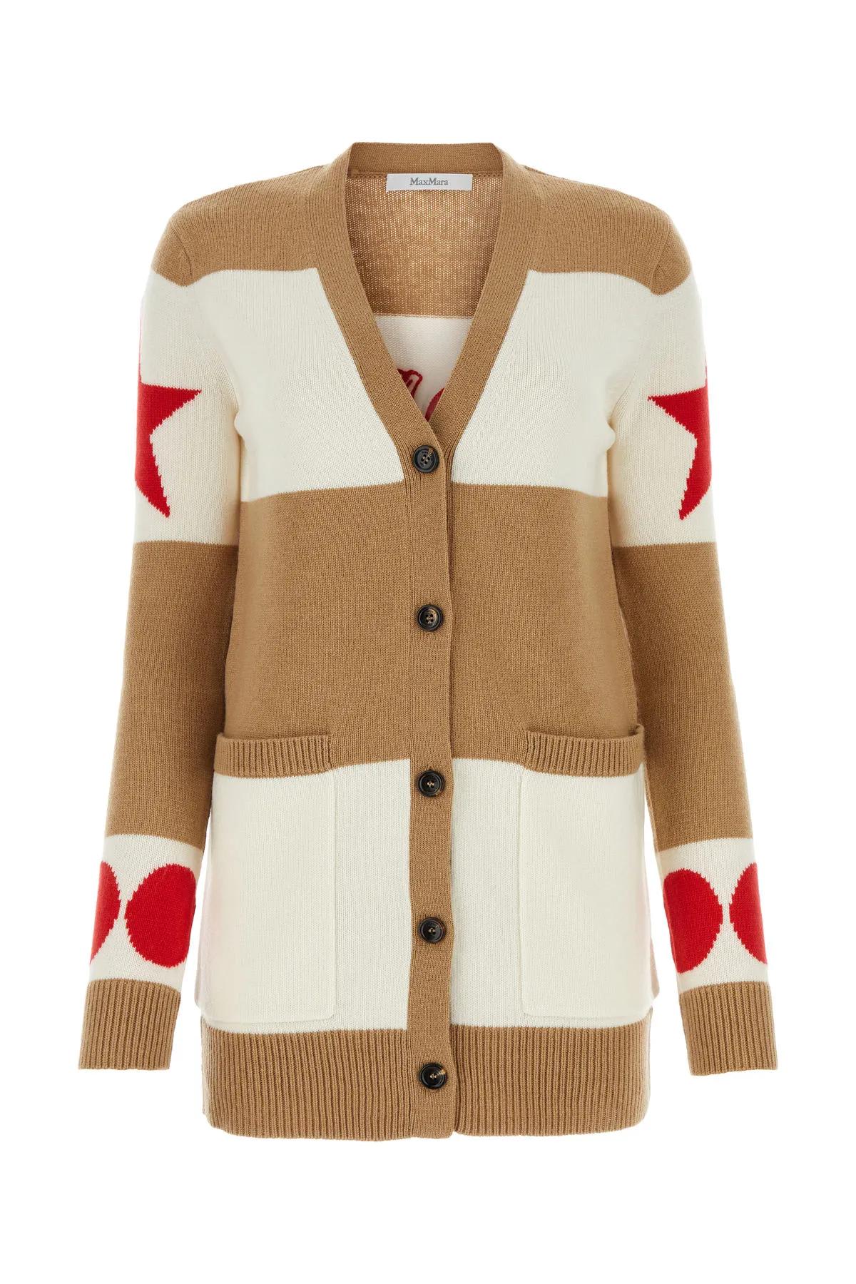 Max Mara Embroidered Wool Blend Valido Cardigan