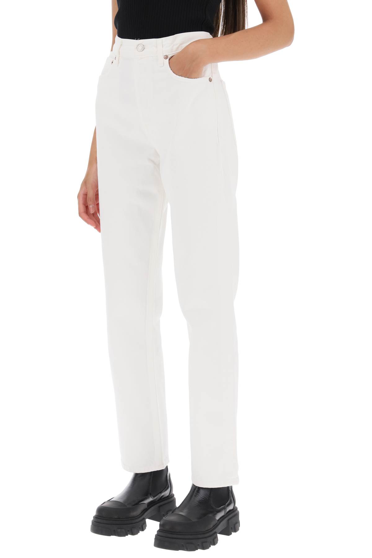 Agolde Toni Mid Rise Straight Fit Jean In Radiate In Marshmallow