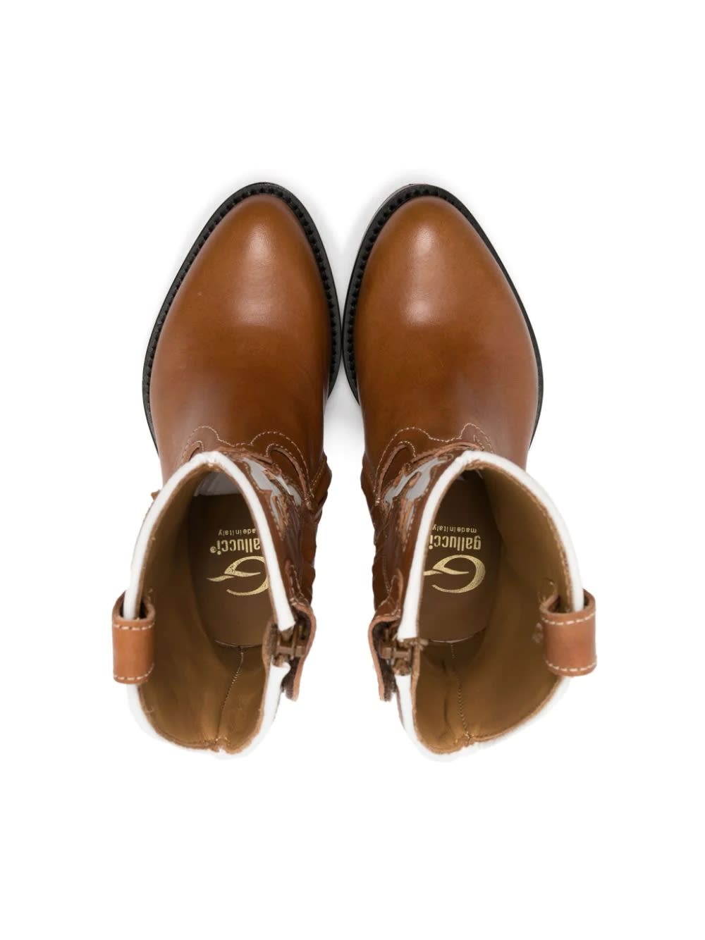 Shop Gallucci Western Boots With Embroidery In Brown