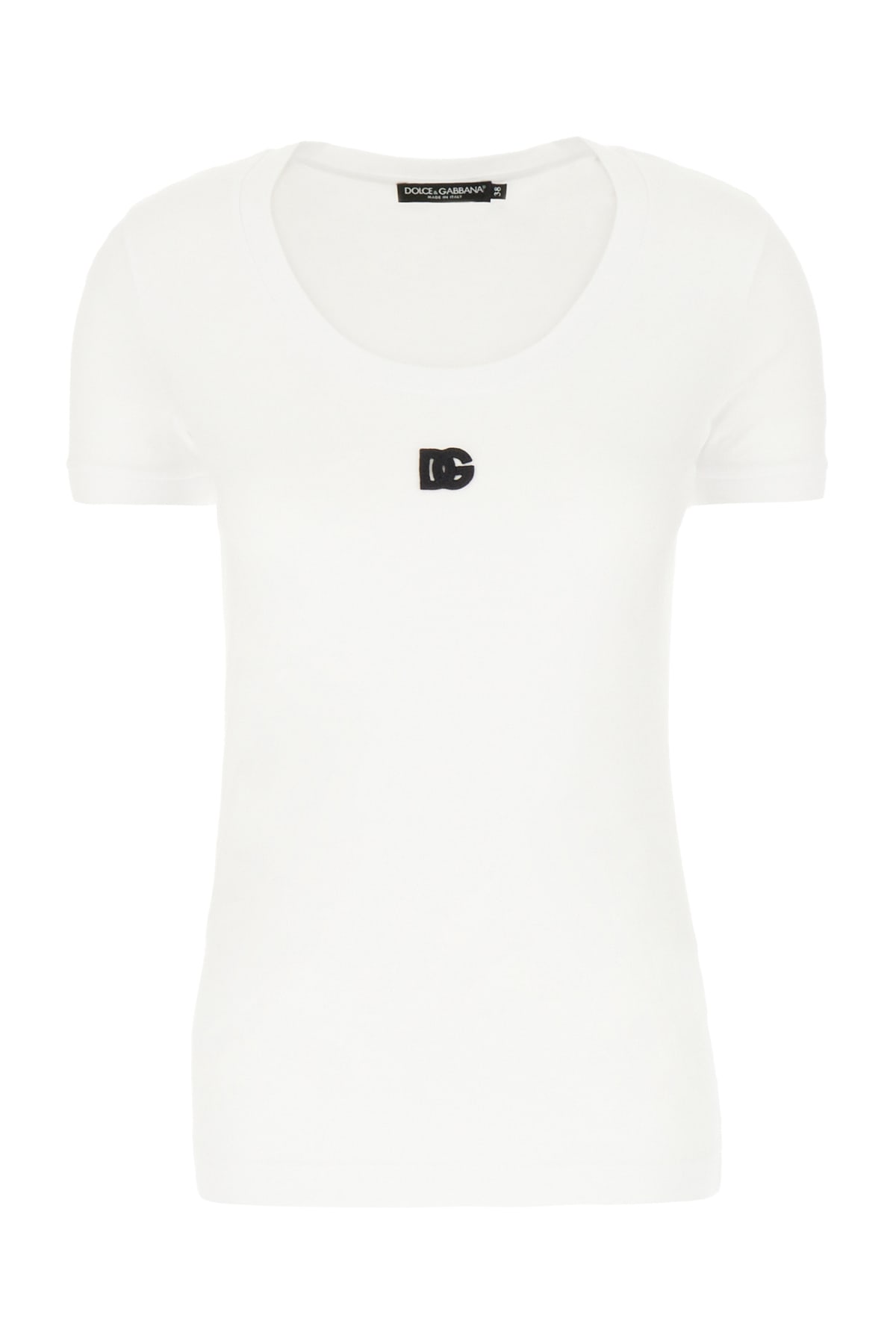 Dolce & Gabbana White Stretch Cotton T-shirt In Bianco Ottico