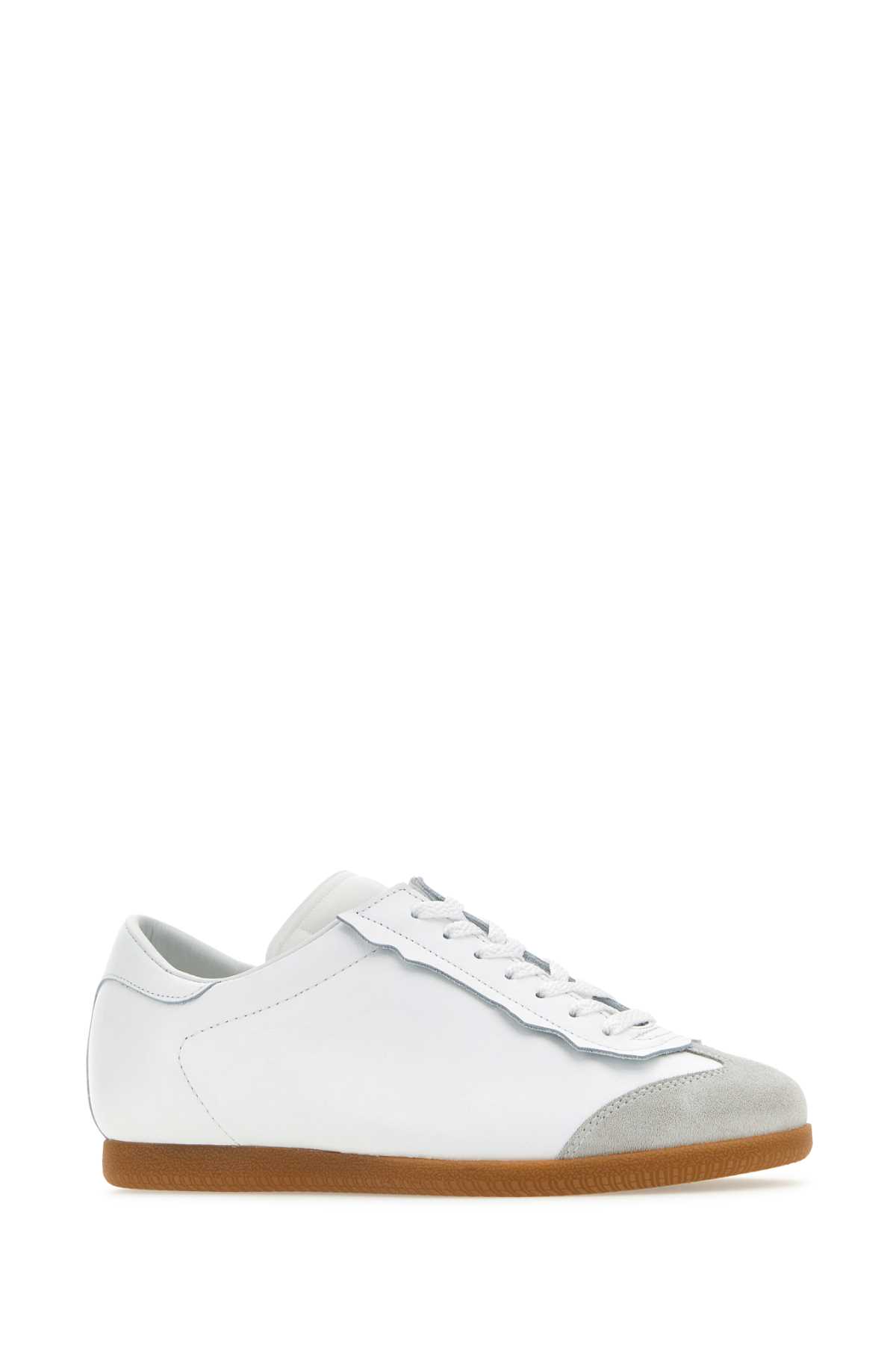 Shop Maison Margiela White Leather Featherlight Sneakers In T1003