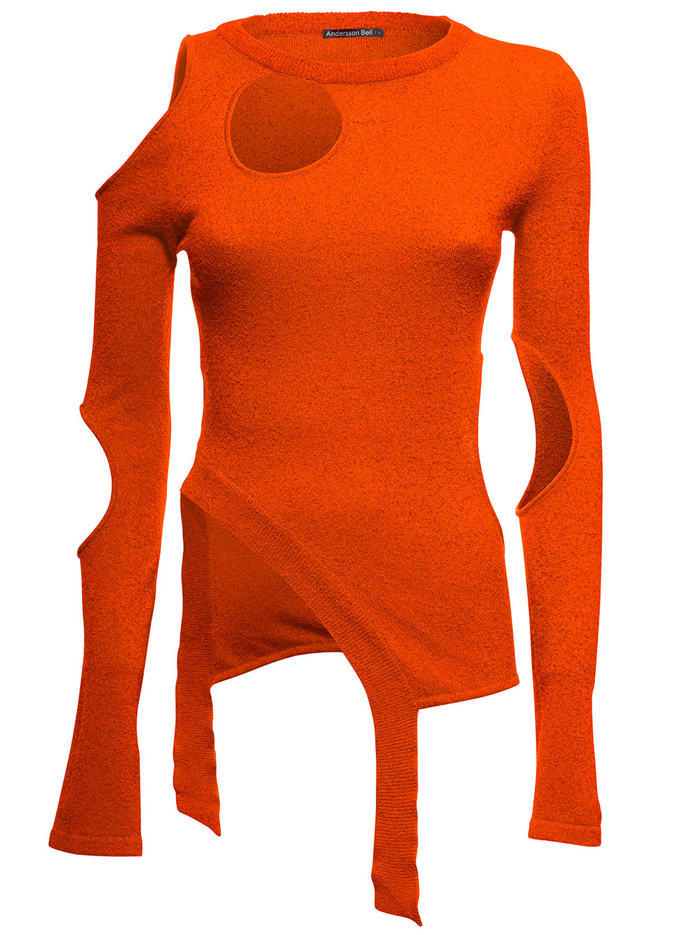 Andersson Bell Woman Orange Cotton Sweater With Cut Out Details