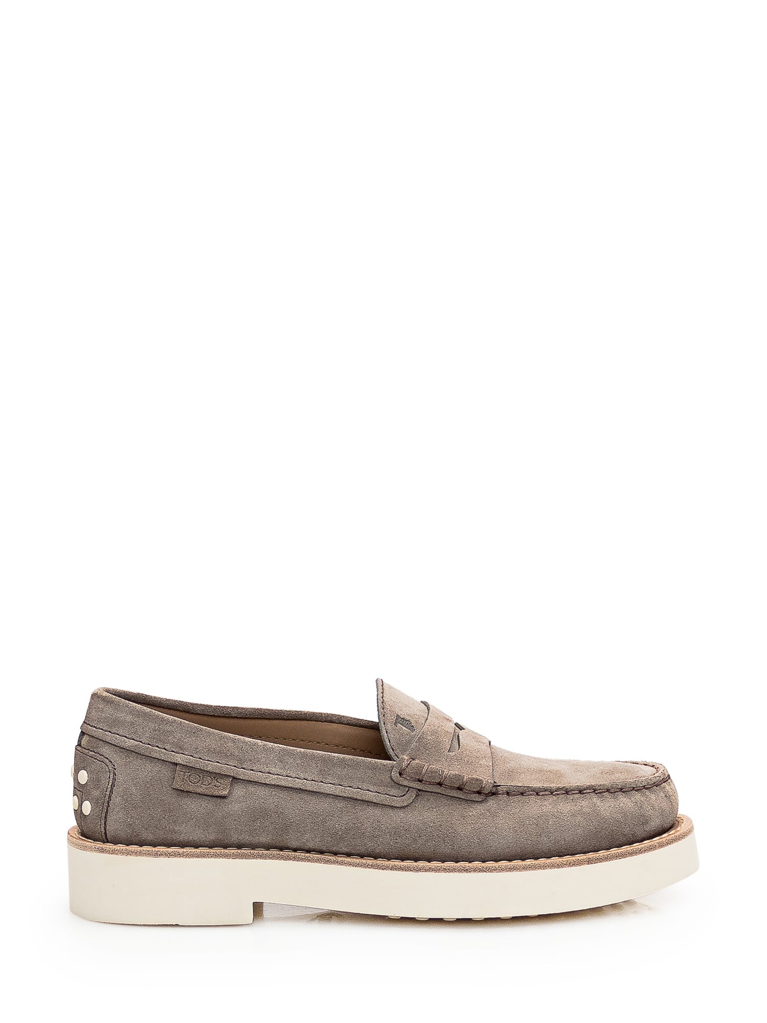 Tod's Leather Loafer In Torba