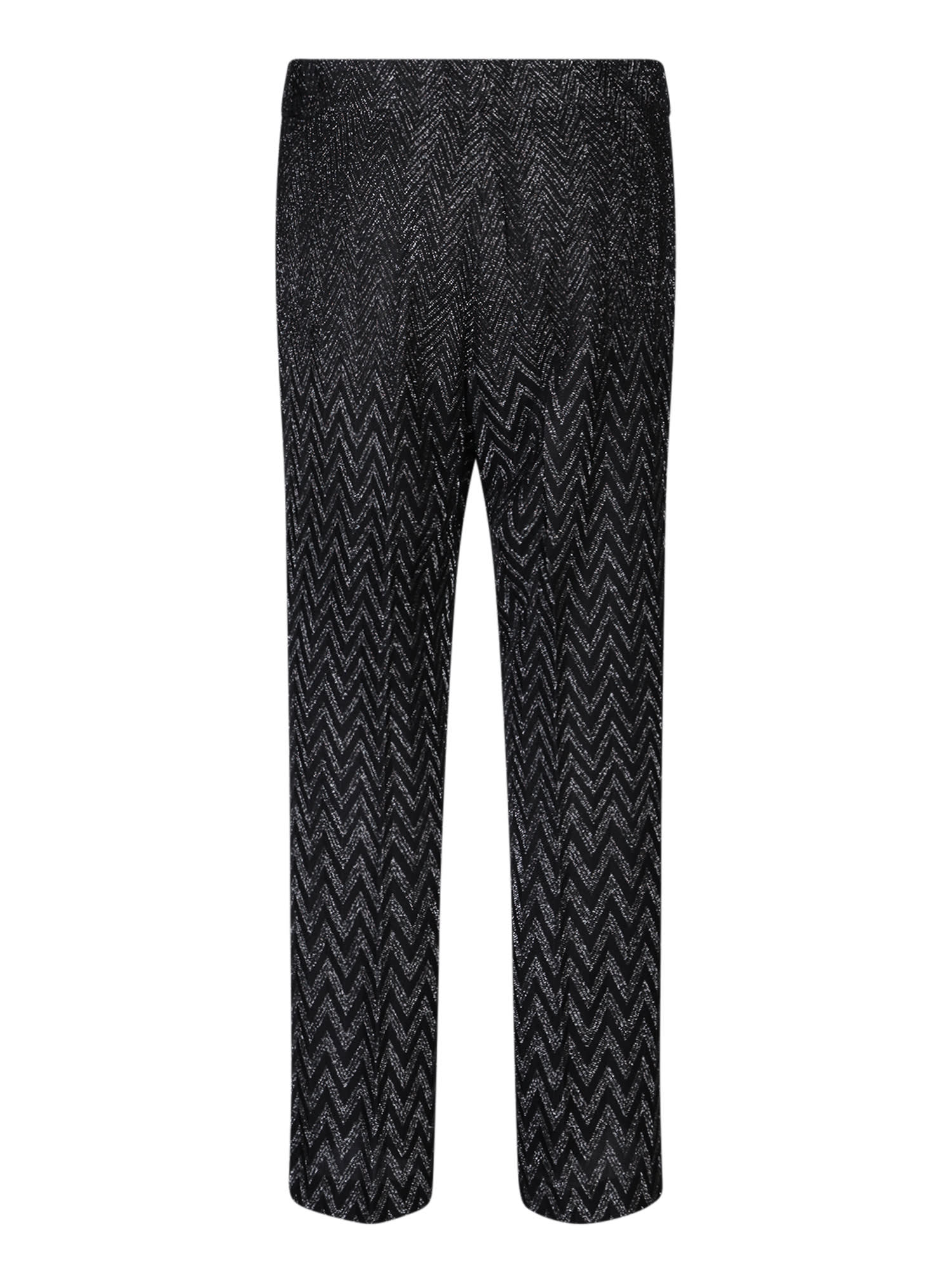 Shop Missoni Zigzag Metallic-threading Black Trousers