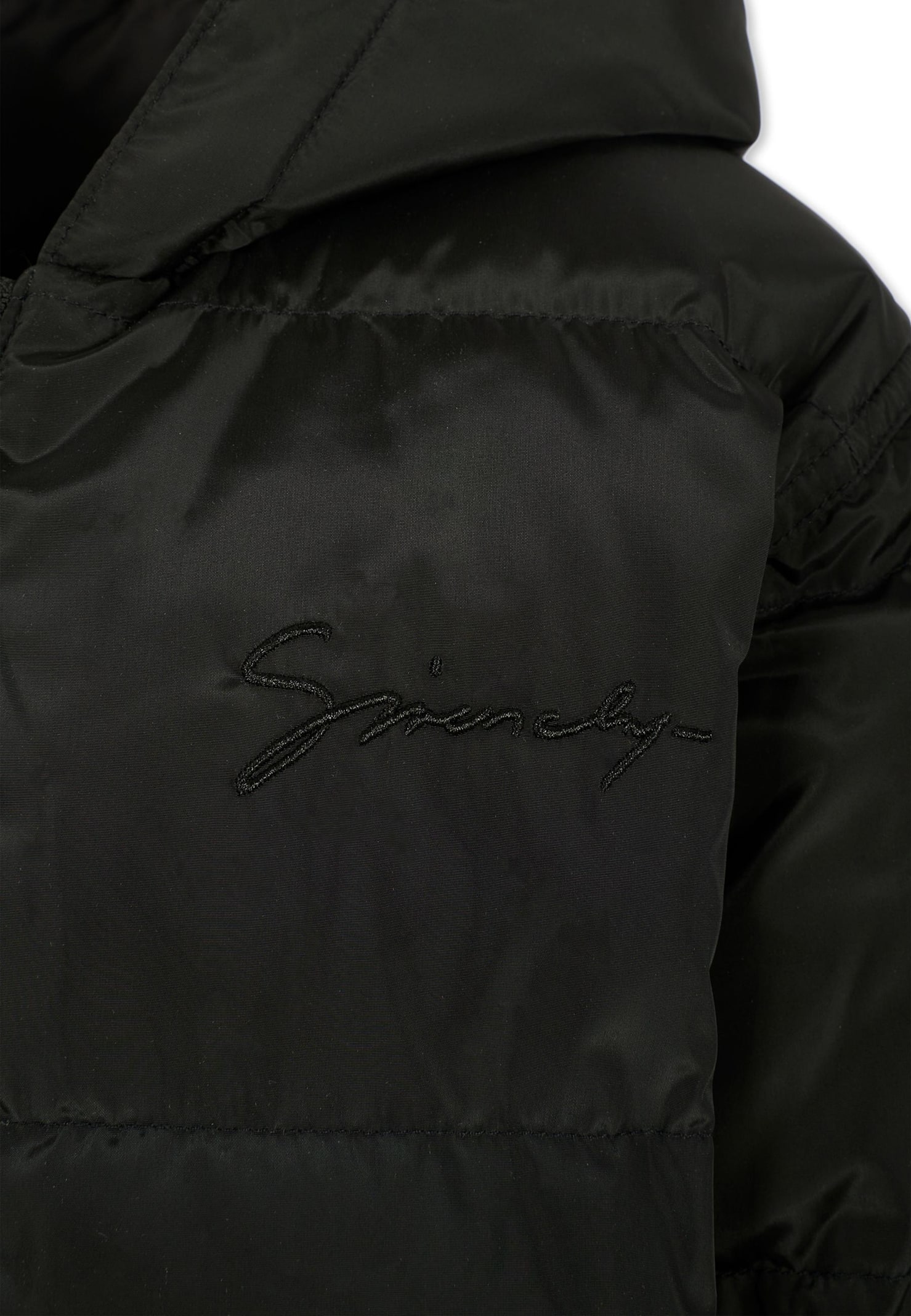 Givenchy Black Down Jacket For Kids With 4g Motif In Black