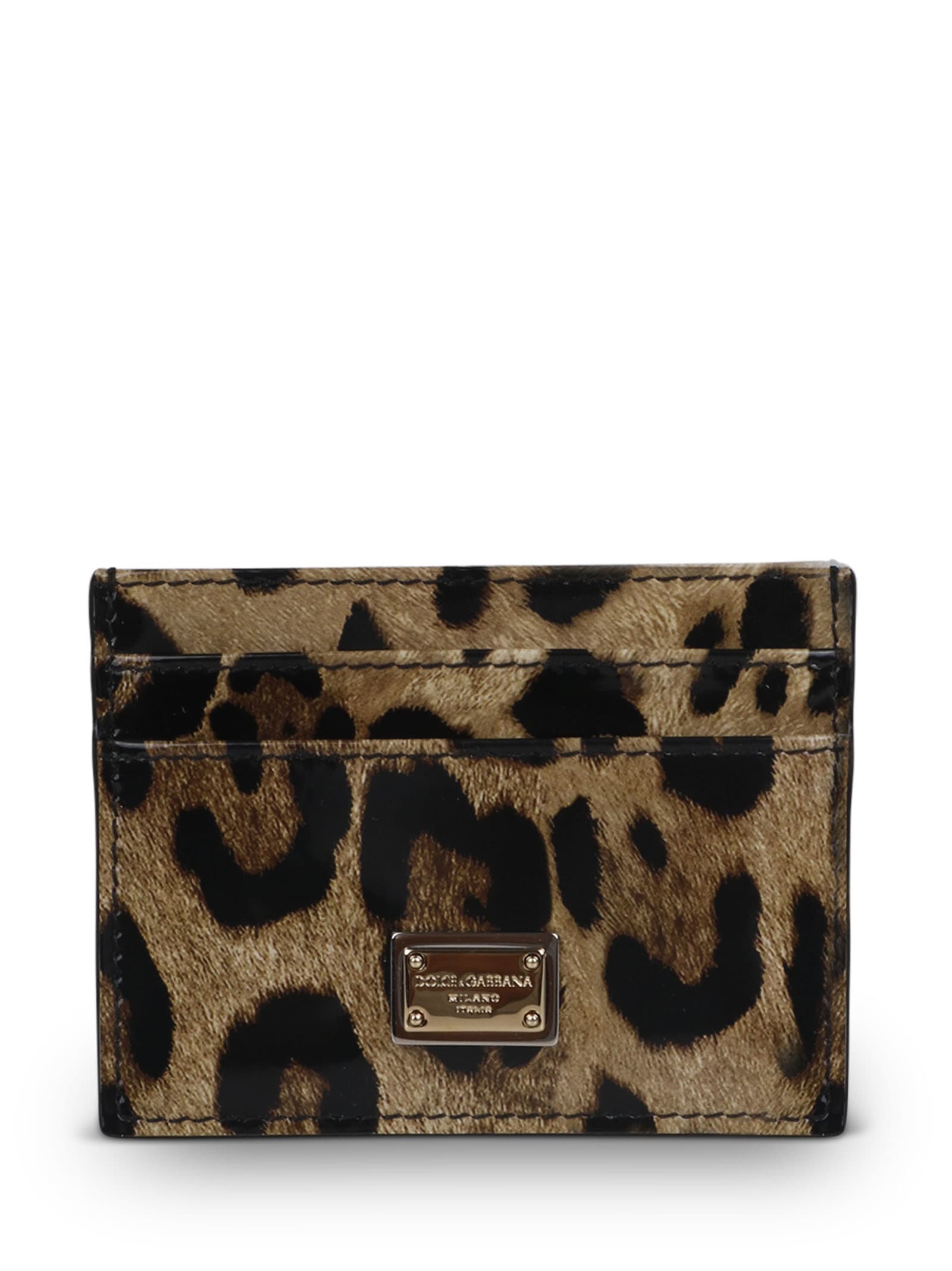 Shop Dolce & Gabbana Leopard-print Card Holder