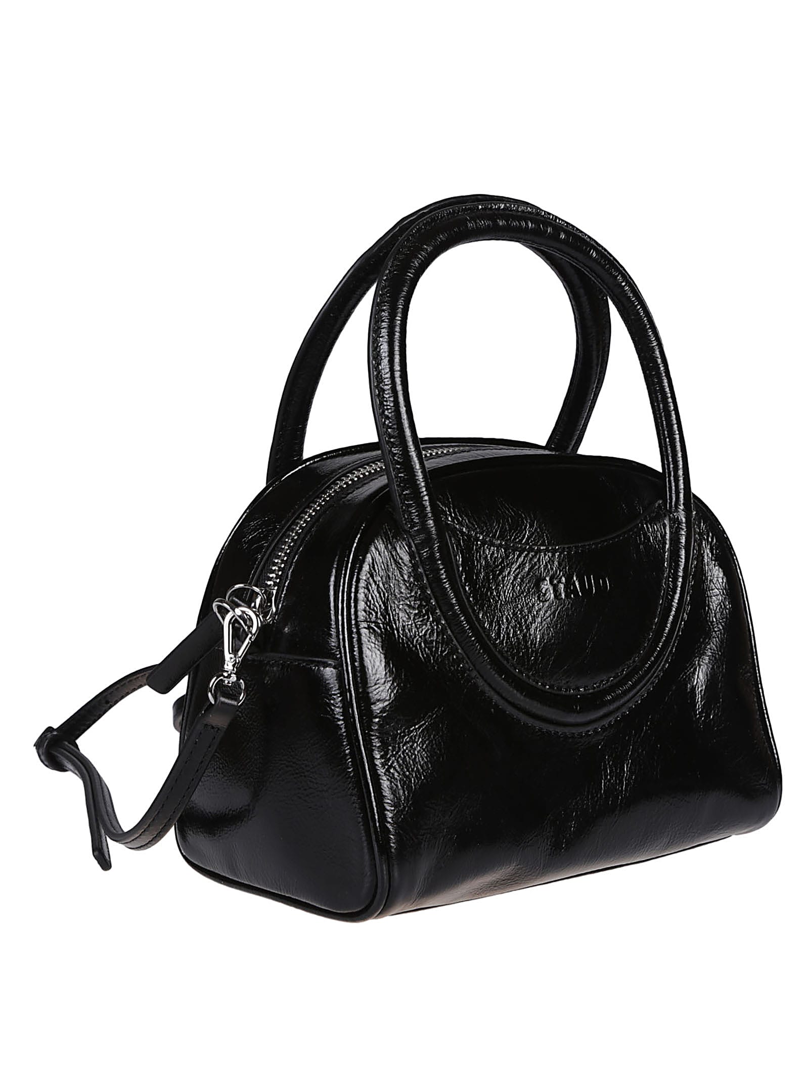 Shop Staud Maude Mini Bowler Bag In Blk Black