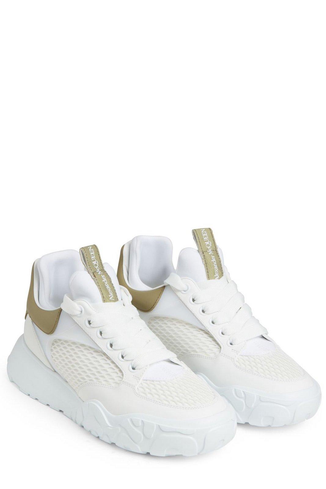 Shop Alexander Mcqueen Panelled Chunky Lace-up Sneakers In Wh/pa.kh/whi/sil