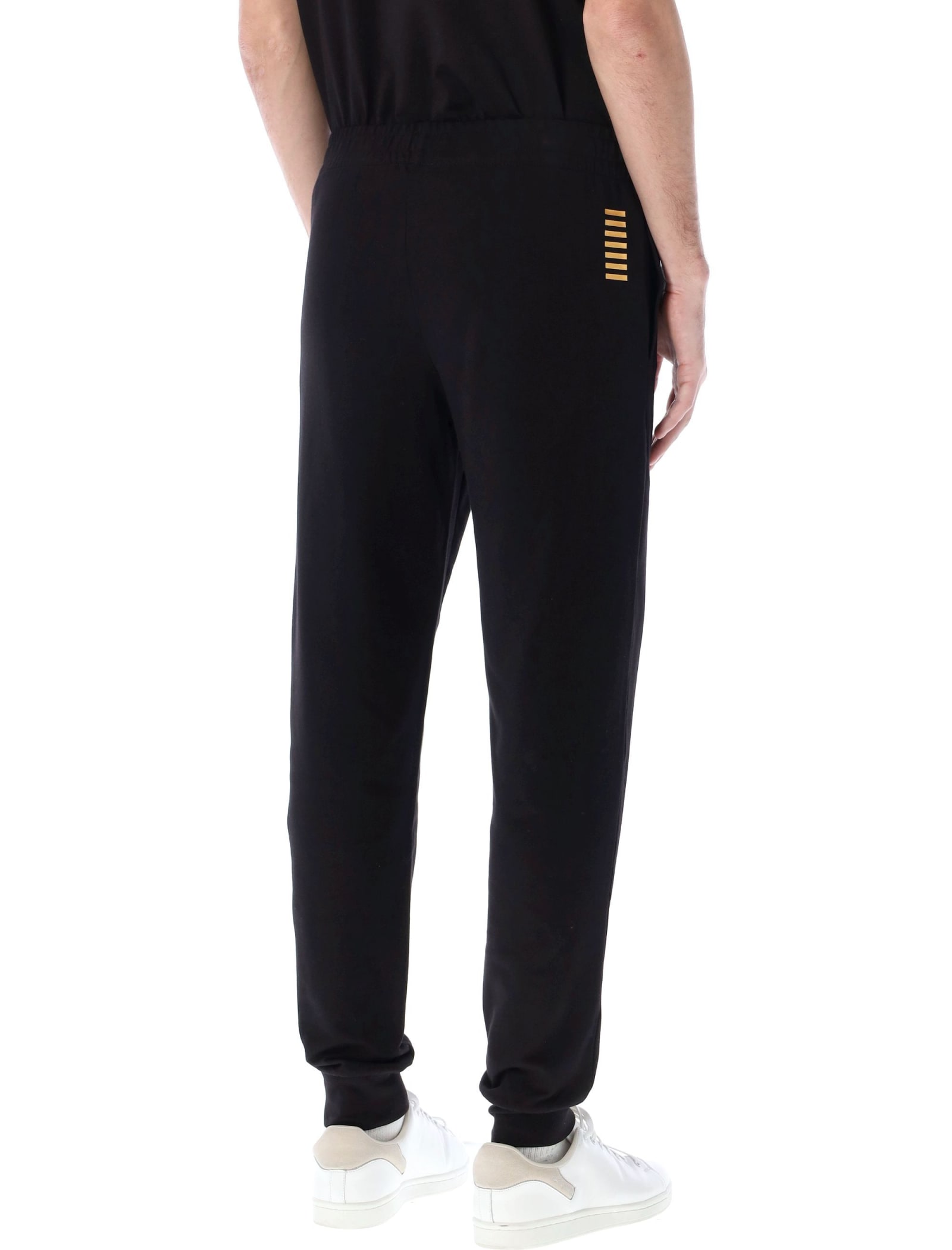 Ea7 Core Identity Cotton Joggers In Black