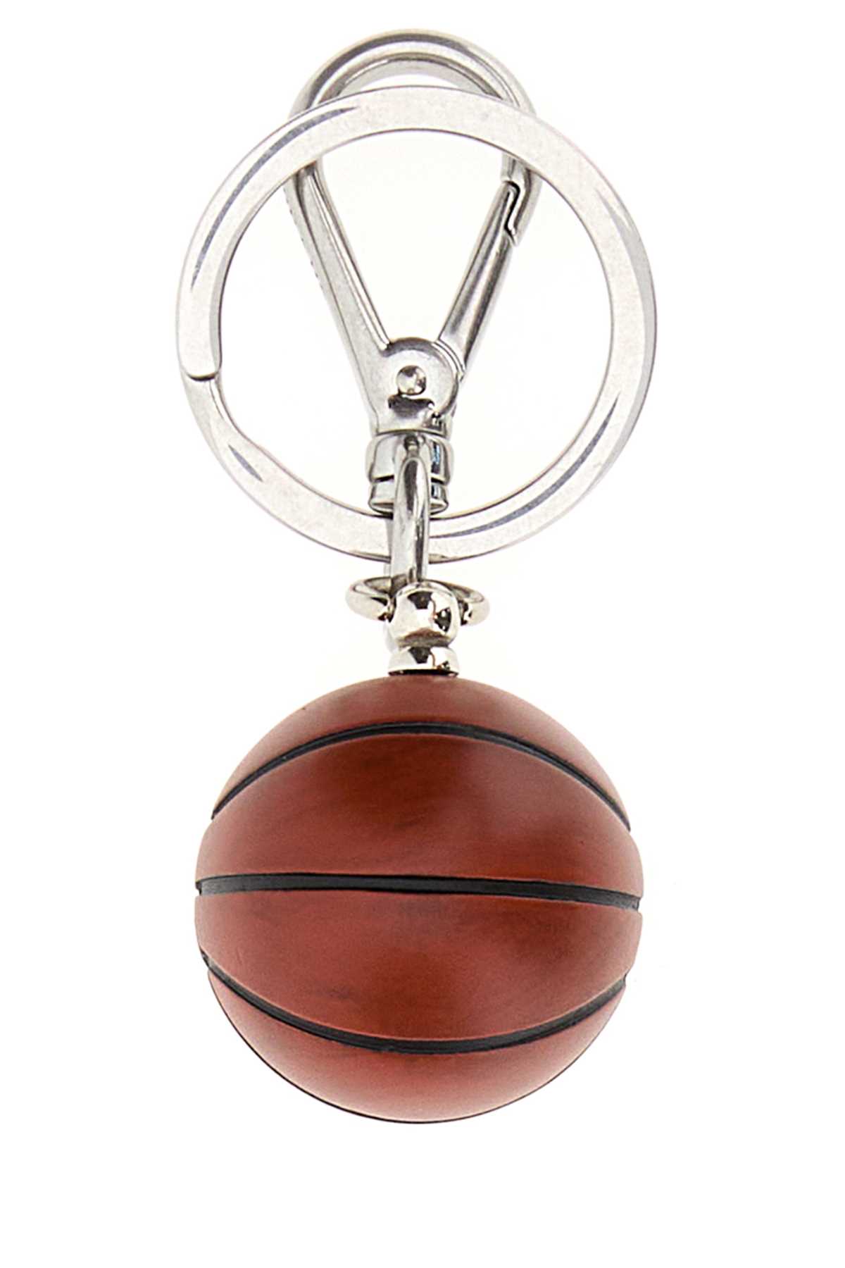 Prada Basketball Themed Metal Keychain Accessory In Orange