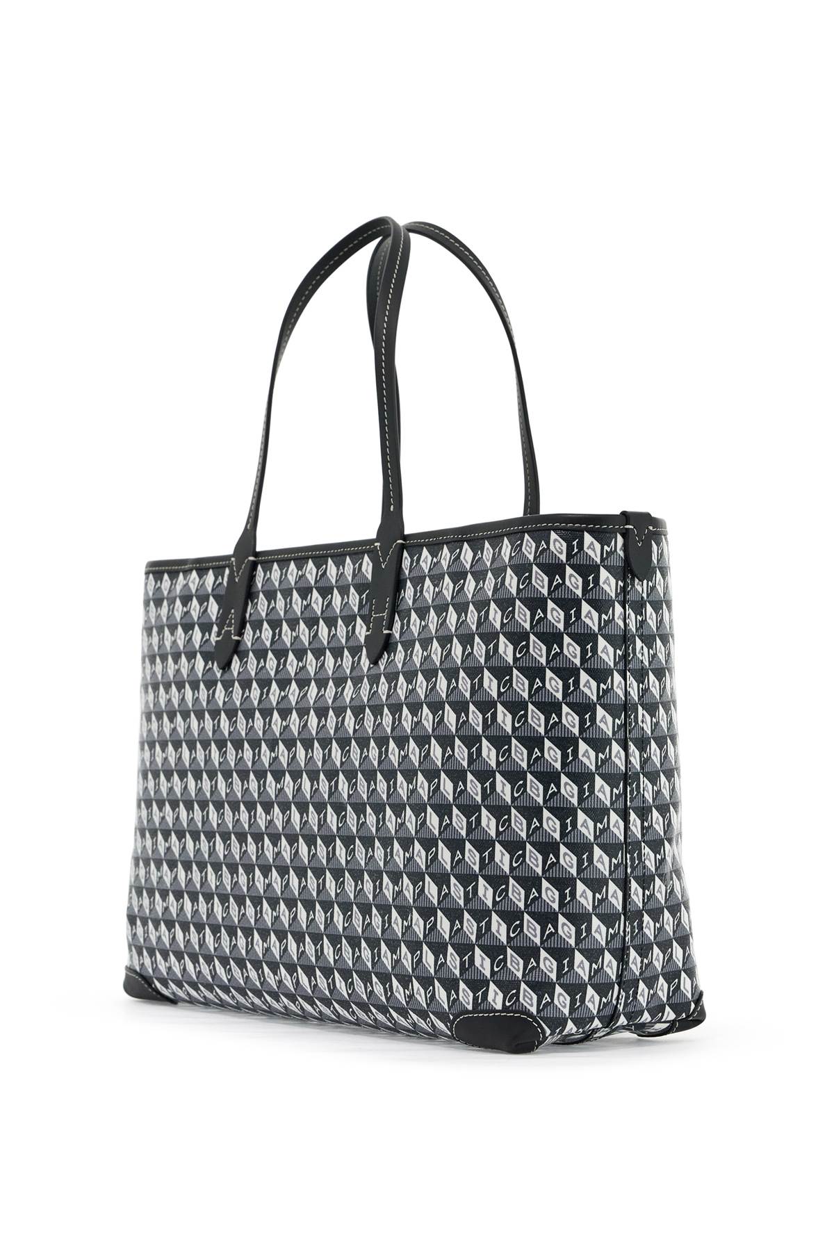 Shop Anya Hindmarch I Am A Plastic Bag Zipped Motif Tote Bag In Charcoal (grey)